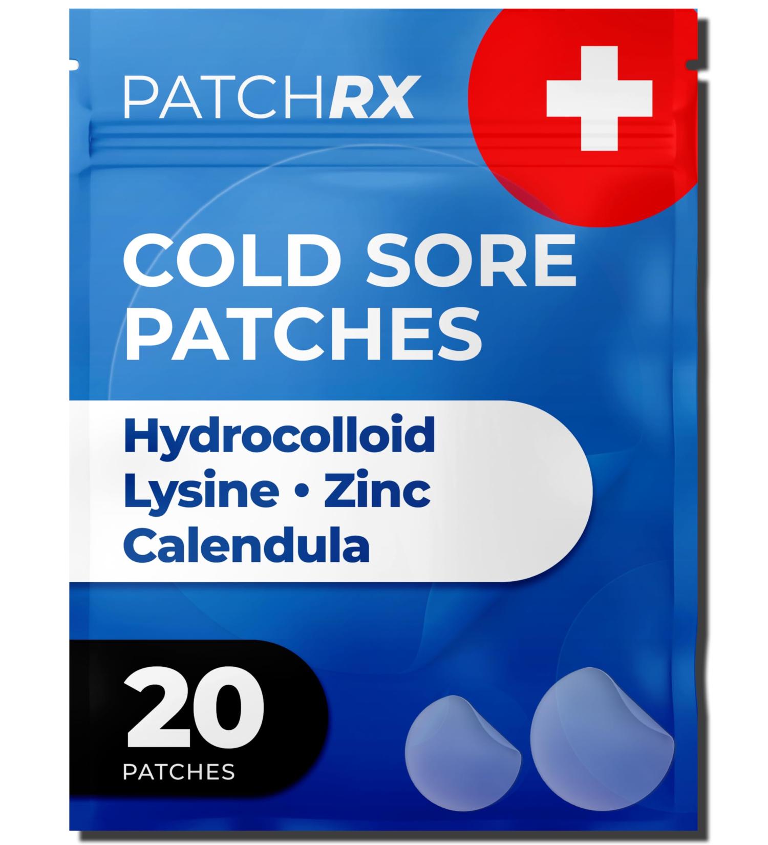 PatchRx Cold Sore Patches for Lips (20 Patches) Lysine Calendula & Zinc Hydrocolloid Cold Sore Patch for Lip (Night or Day-time Remedy) Fever Blister Patches - Buy Online on GoSupps.com