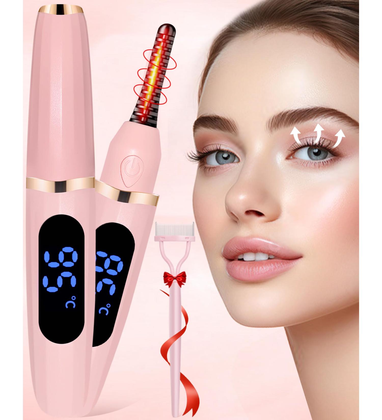 Buy Mini Heated Eyelash Curler - LED Display 3 Temp Settings USB Rechargeable 24H Long Lasting - Perfect Makeup Tool & Gift for Women - Shop Internationally - Buy Online on GoSupps.com
