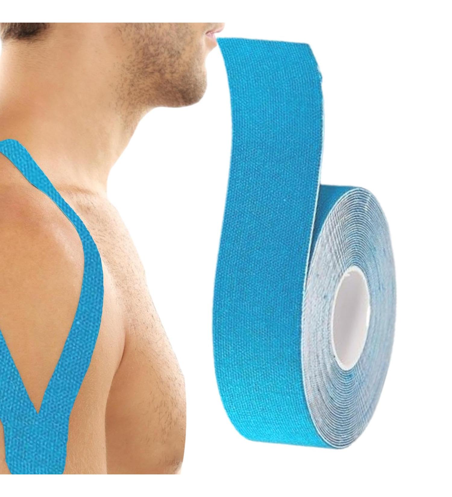 Shakven Kinesiology Tape Waterproof - Waterproof Breathable Elastic Athletic Tape - Sports & Weightlifting Tape Athletic Tapes & Wraps for Gym Fitness Running Tennis Swimming Football Blue - Buy Online on GoSupps.com