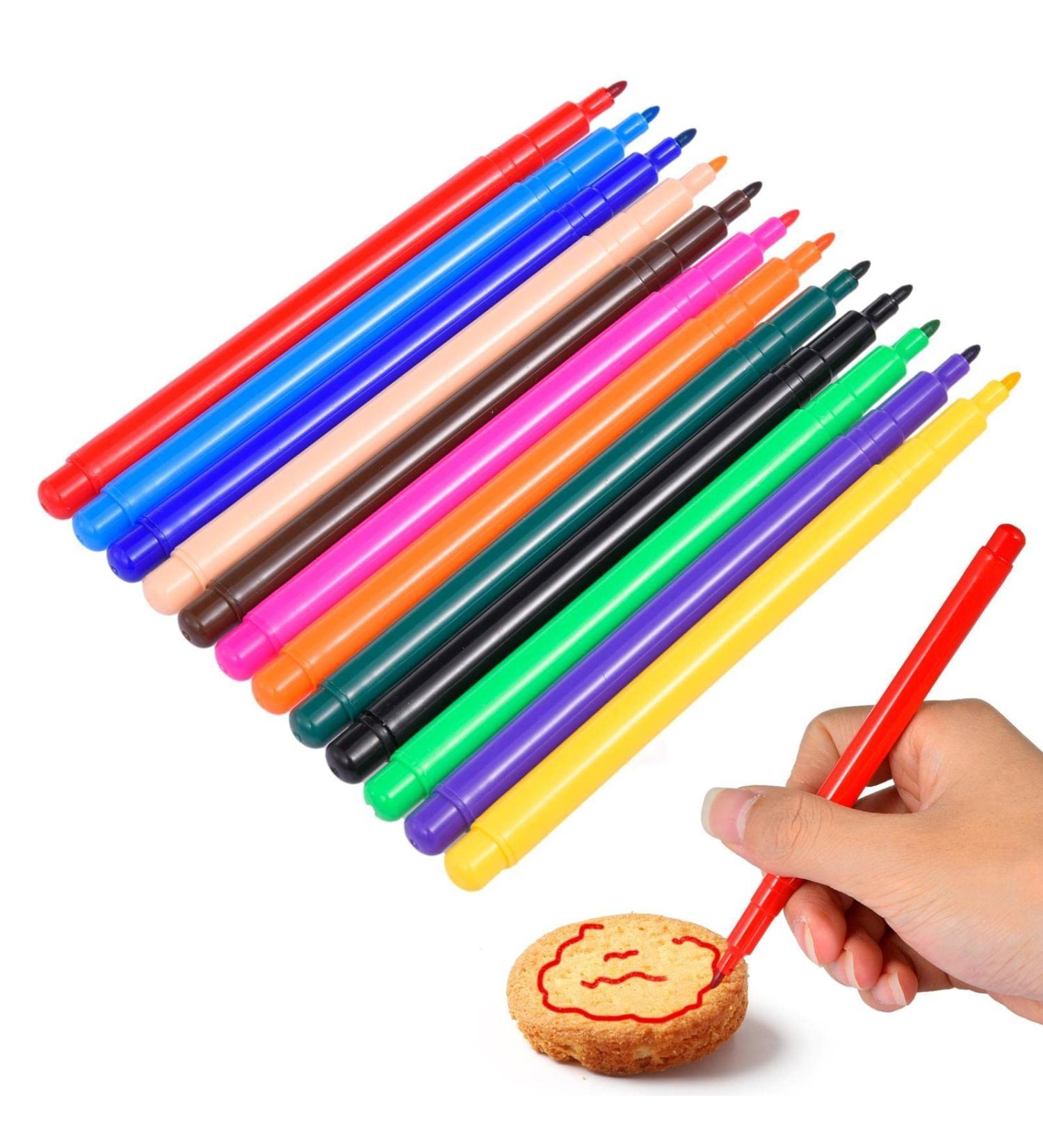 Icing Writer-12 Colors Edible Gourmet Water Cake Drawing Colors Icing Pencil Color | Cookie Decorating Color Pencil Food Grade Gourmet Pens for Coloring Writing Outlines | 6.96 Inches Long - Buy Online on GoSupps.com