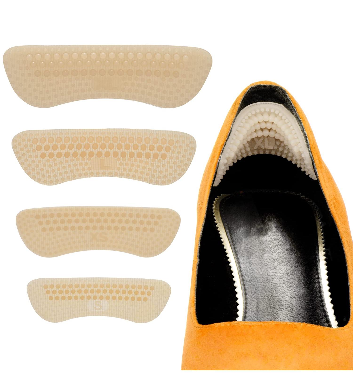 4 Pairs Silicone Heel Cushions - Self-Adhesive Inserts for Too Large Shoes & High Heels - Skin Color - Buy Online on GoSupps.com