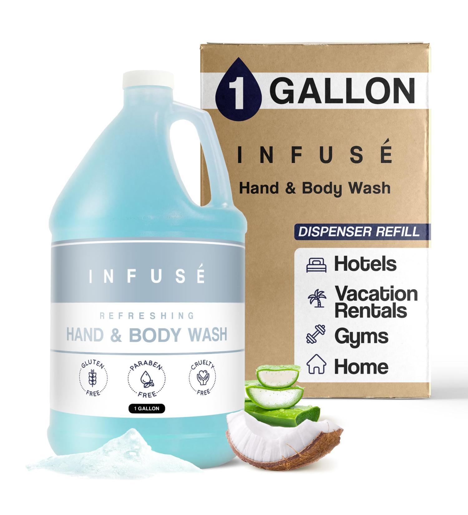 1-Shoppe All-in-Kit Hand/Body Wash | Infuse White Tea & Coconut Hotel | 1 Gallon | For Hospitality & Vacation Rentals to Refill Dispensers | (Single Gallon) White Tea & Coconut 128 Fl Oz (Pack of 1) - Buy Online on GoSupps.com