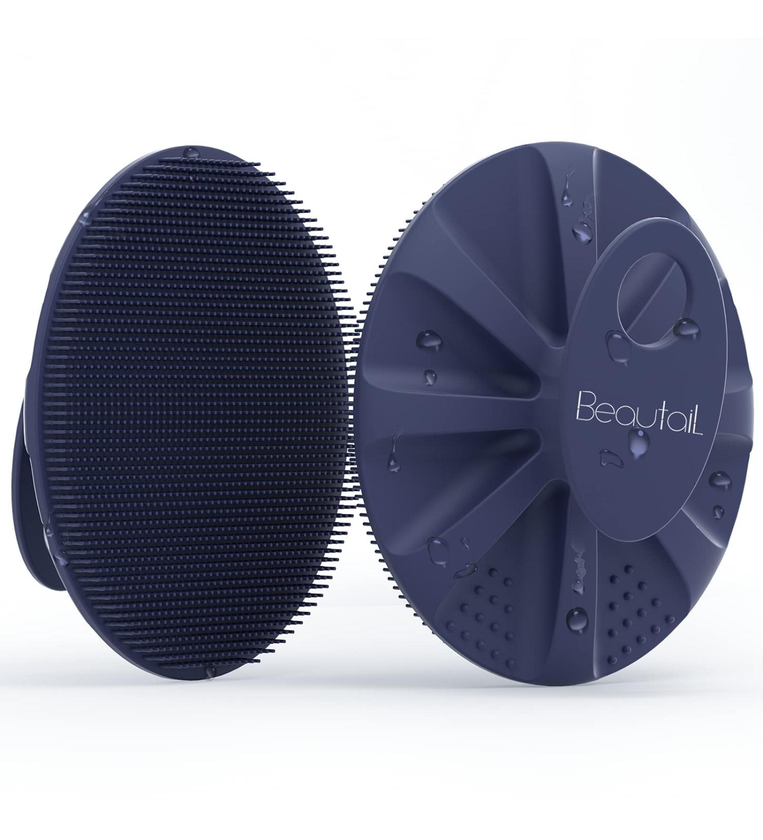 BEAUTAIL Silicone Body Scrubber - Gentle Exfoliating Bath Brush for Women, Men, Baby - Easy to Clean - More Hygienic - Lathers Nicely - 1 Pack Blue - Buy Online on GoSupps.com