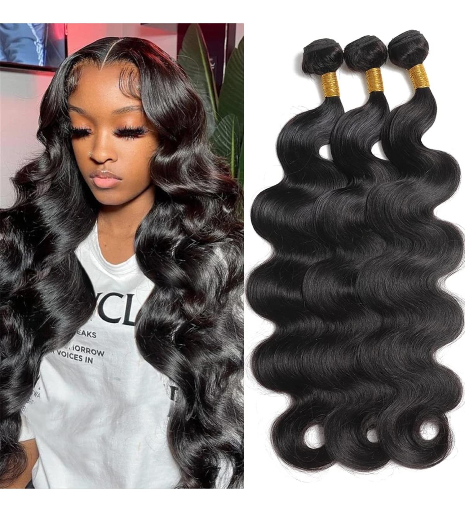 10A Brazilian Virgin Human Hair Body Wave Bundles 18 20 22 Inch - 100% Unprocessed Weave Deals in Natural Black Color - Buy Online on GoSupps.com