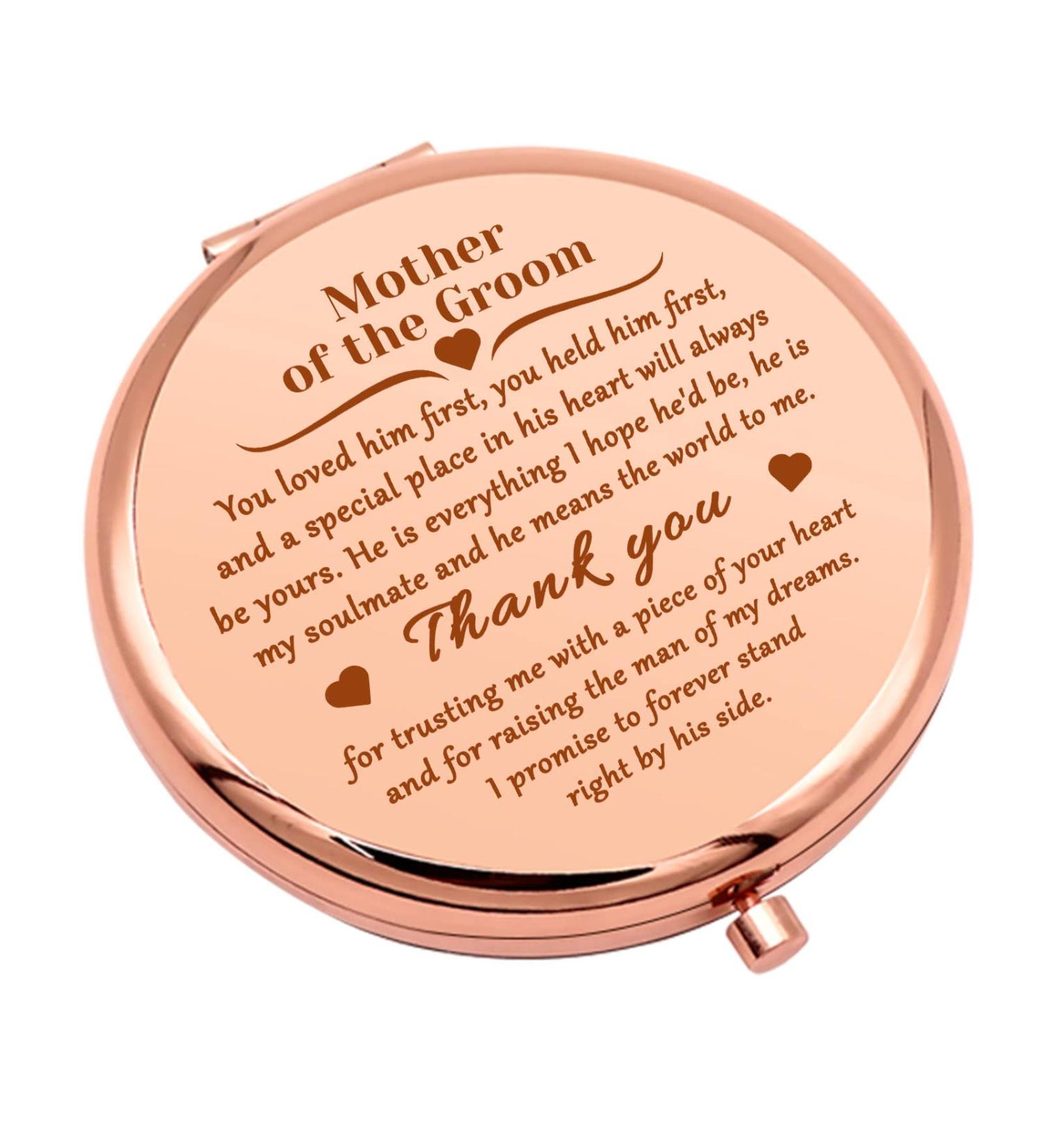 Mother of The Groom Compact Makeup Mirror - Wedding Party Gift from Bride | Bridal Mother in Law Gifts | Birthday, Thank You & Mothers Day Gift - Folding Mirror for Engagement - Buy Online on GoSupps.com
