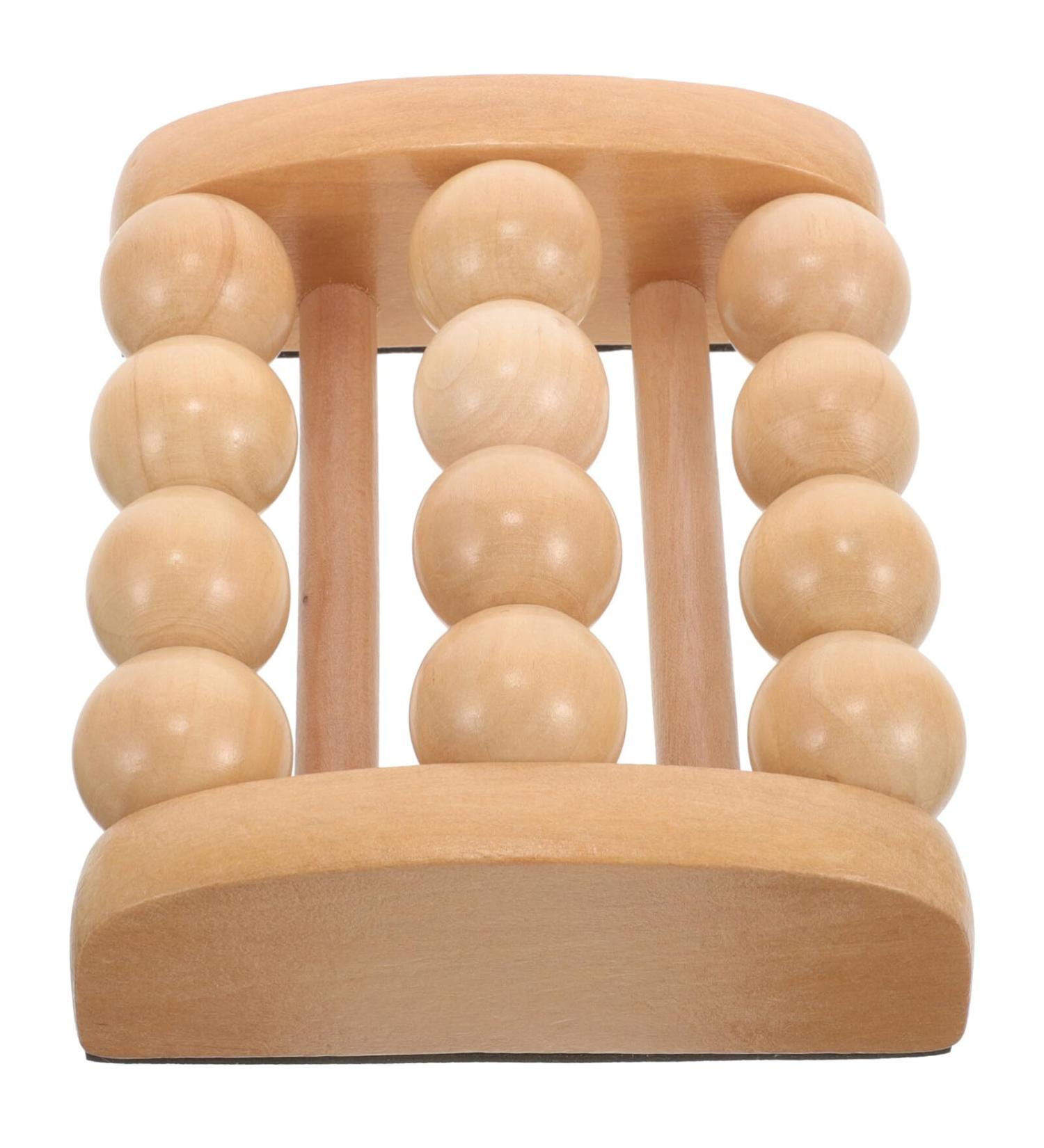 Iplusmile Wooden Massage Ball Scooter | Portable Deep Tissue Massager for Plantar Fasciitis Neck & Muscle Pain Relief - Buy Online on GoSupps.com