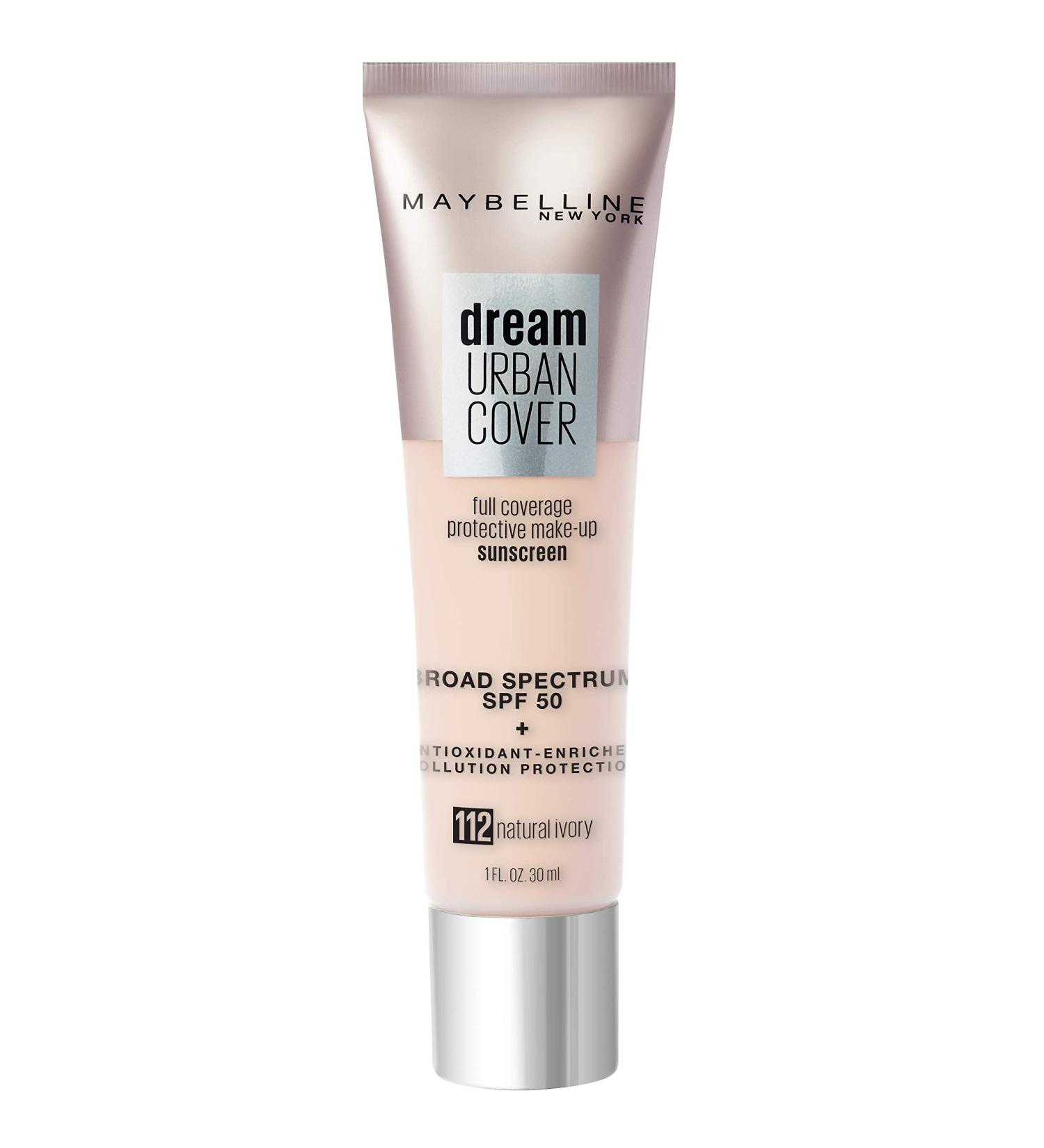 Maybelline Dream Urban Cover Foundation SPF 50 - Flawless Coverage in Natural Ivory - 0.6 oz - Buy Online on GoSupps.com