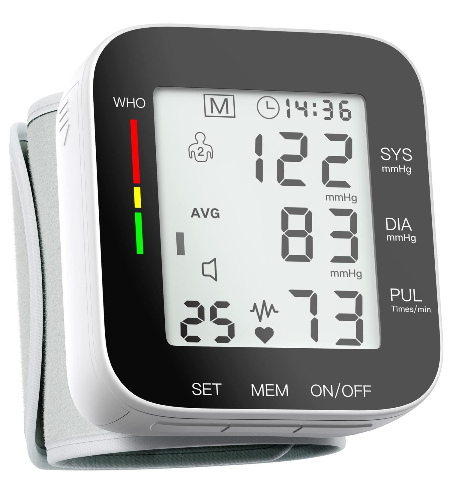Automatic Blood Pressure Monitor - Large LCD Display, Adjustable Wrist Cuff, Dual 99 Reading Memory - Digital BP Machine for Home Use - Buy Online on GoSupps.com