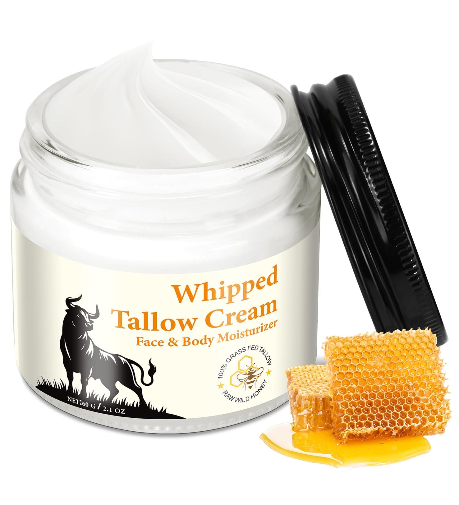 Beef Tallow & Beef Honey Skin Care - Organic Deep Nourishing Herb Fed Tallow Balm - Beef Tallow Cream for Face & Body - Moisturizing Skin Care Cream for - Buy Online on GoSupps.com