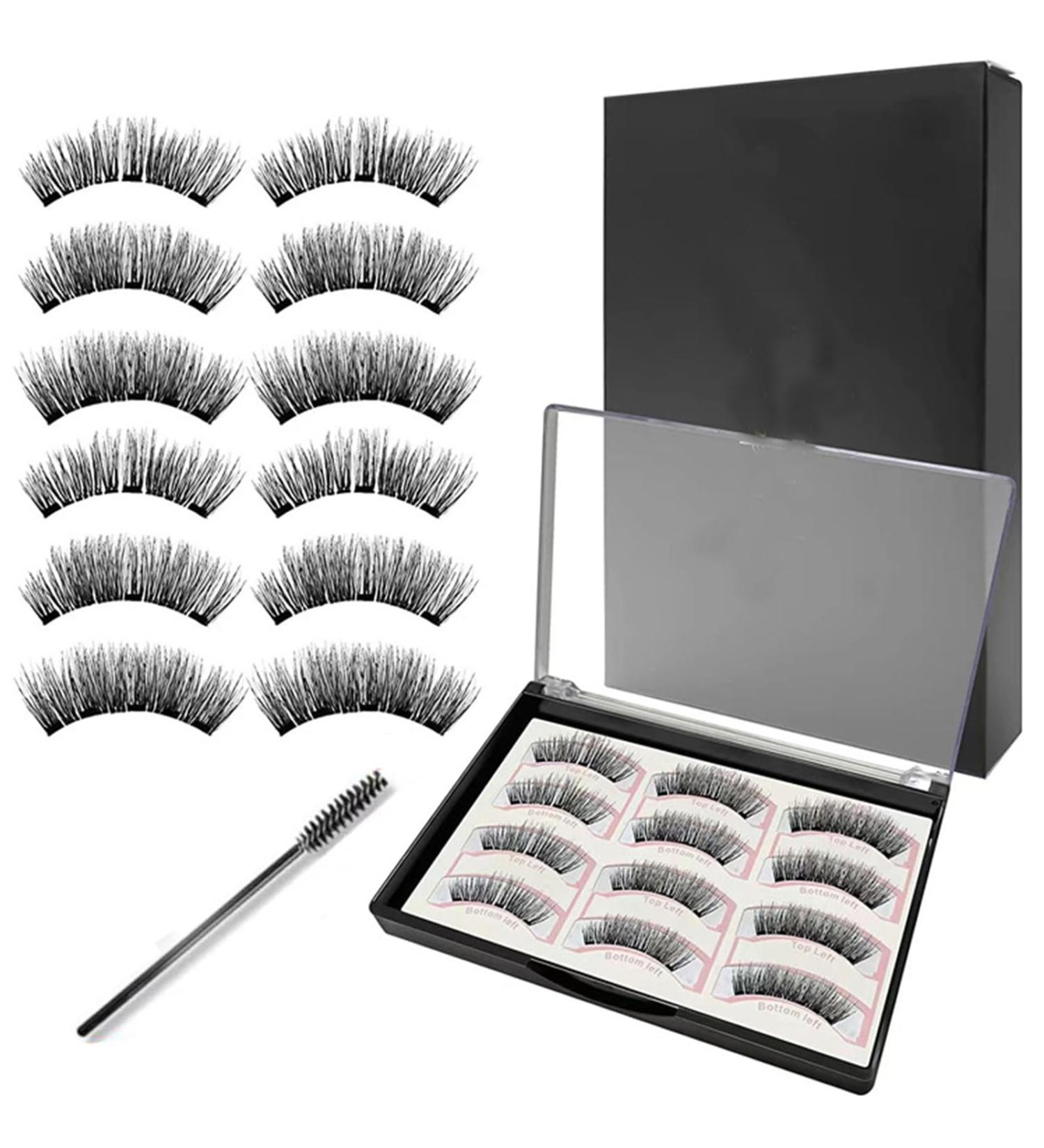 Shop Reusable Magnetic Eyelashes - 3D False Lashes Without Eyeliner | Easy Application with Tweezers & Brush | International Shipping - Buy Online on GoSupps.com