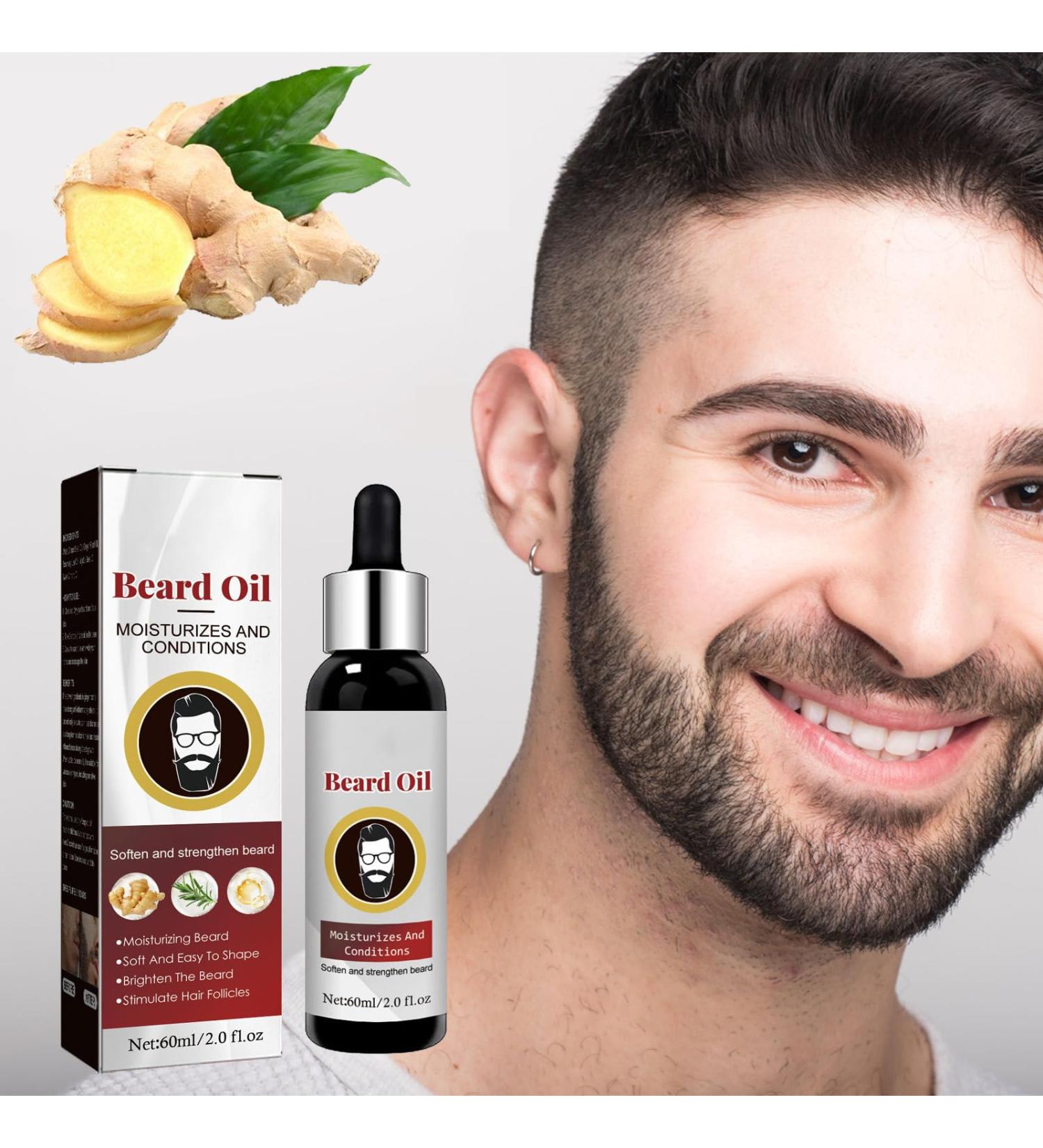 Beardmax Organic Beard Growth Oil - Fast-Acting 60ml Serum for Men - Promote Thicker Beards - Buy Online on GoSupps.com