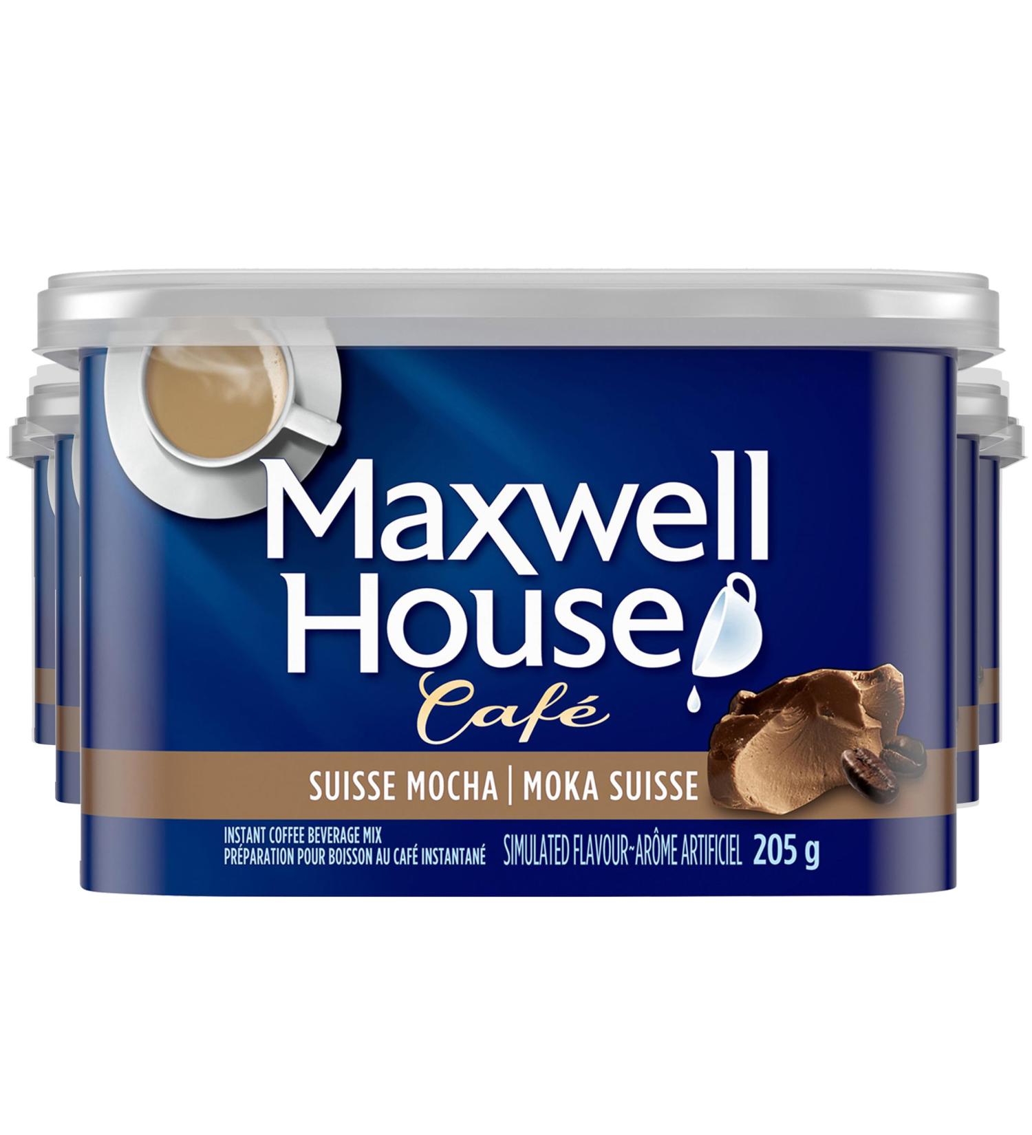 Maxwell House Suisse Mocha Flavoured Instant Coffee 205g (Pack of 8) 8 count (Pack of 1) Mocha Instant Coffee - Buy Online on GoSupps.com
