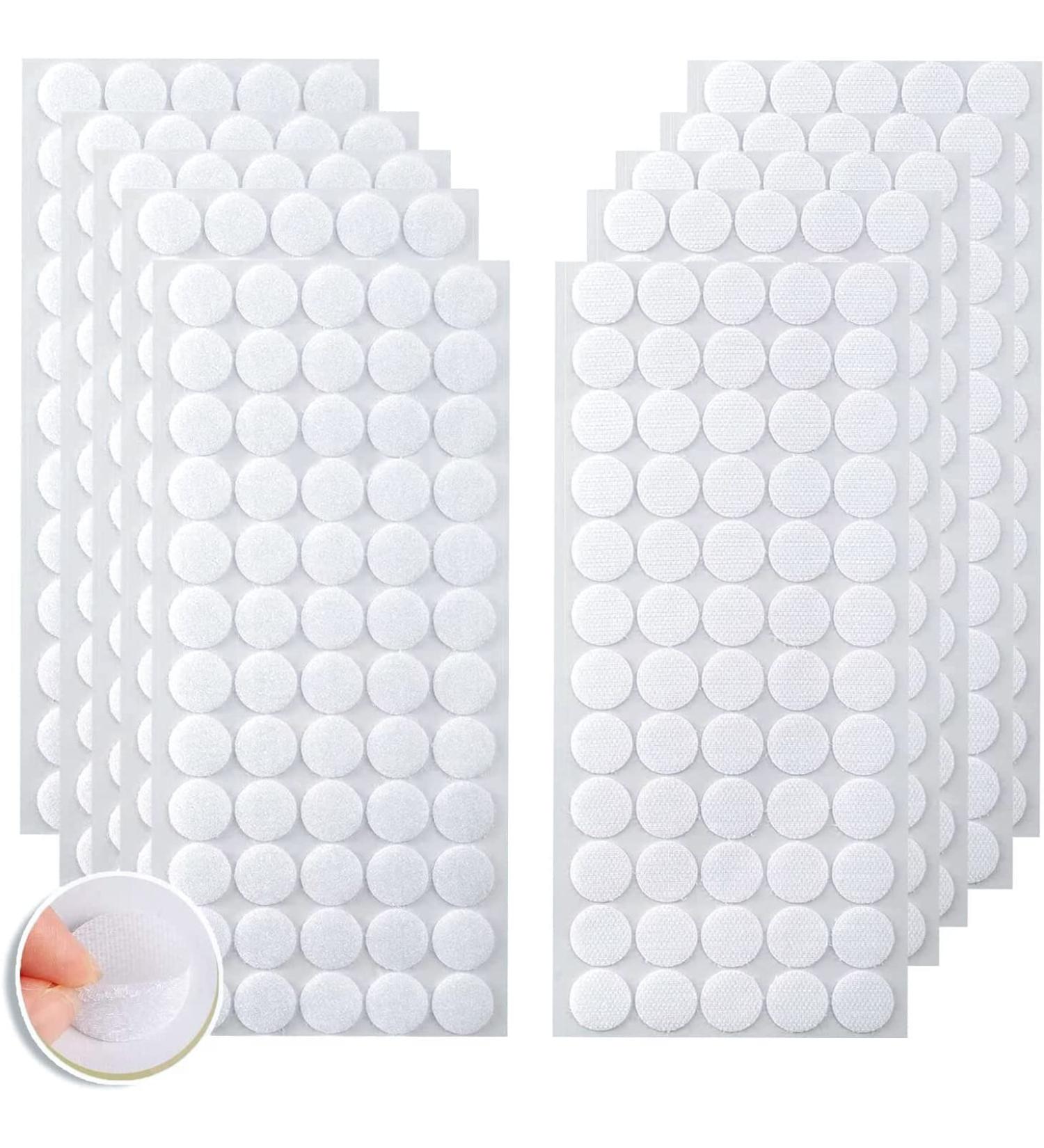 600PCS Self Adhesive Dots | Waterproof Sticky Back Coins 0.75/20mm | Hook & Loop Dots for Art Craft Office Home | White 0.78inch/20mm - Buy Online on GoSupps.com