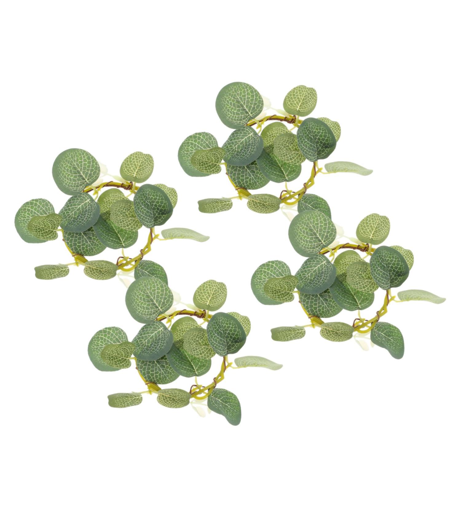 LIFKICH 4pcs Eucalyptus Leaf Garland Christmas Garland The Christmas Candle Rings Artificial Plant Wreath Artificial Wreath Candle Wreath Leaves Wreath Household Supplies Silk Cloth - Buy Online on GoSupps.com