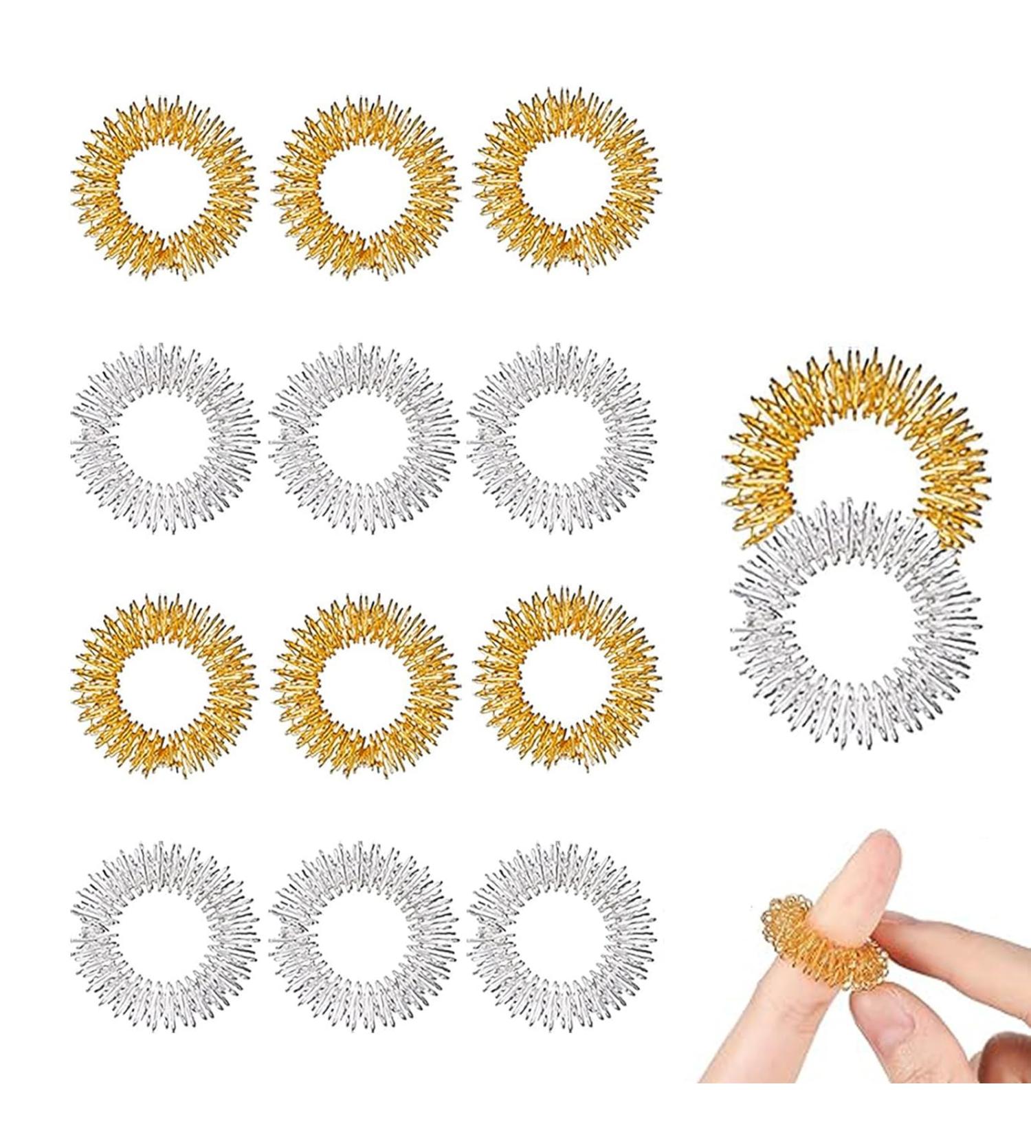 14-Piece Acupressure Ring Set | Anti-Stress Finger & Toe Massage Rings | Improve Blood Circulation & Reduce Stress - Buy Online on GoSupps.com