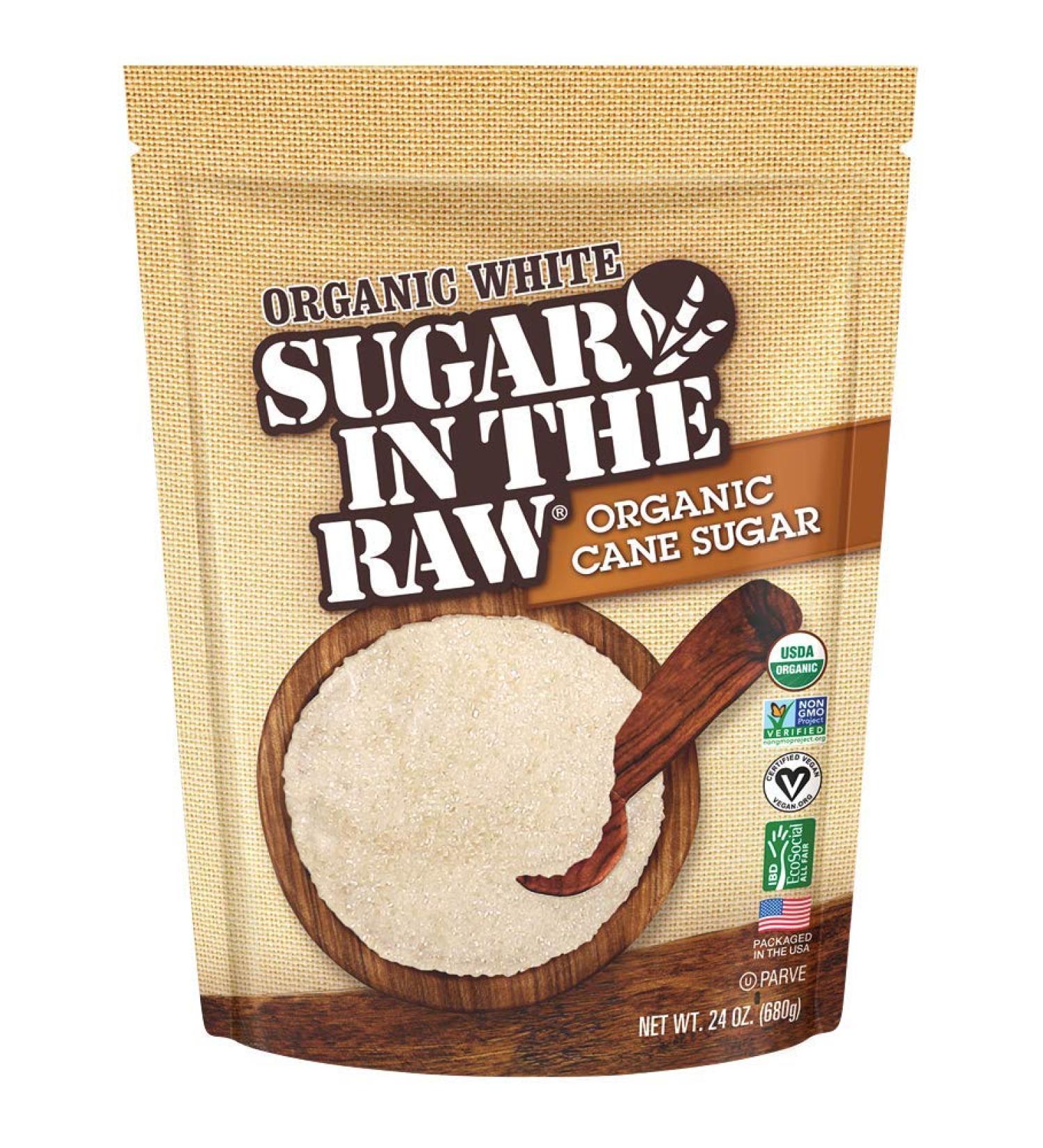 Organic Sugar in the Raw Granulated White Cane Sugar 24oz - Vegan, Gluten-Free & Non-GMO Sweetener for Hot & Cold Drinks, Coffee, Cooking & Baking - Buy Online on GoSupps.com