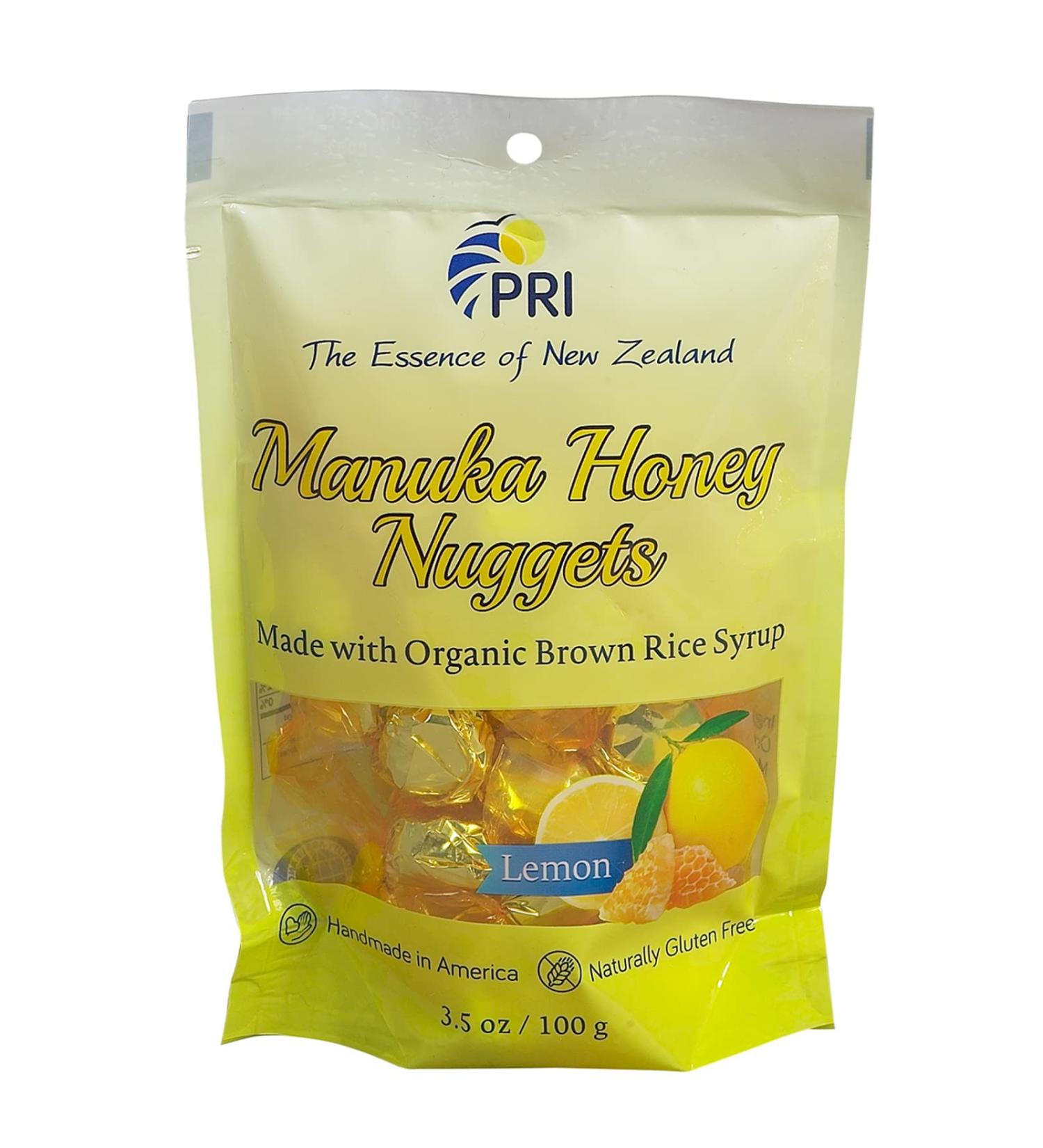 PRI Manuka Honey & Lemon Nuggets - All Natural Hard Candy | 3.5oz - Buy Online on GoSupps.com