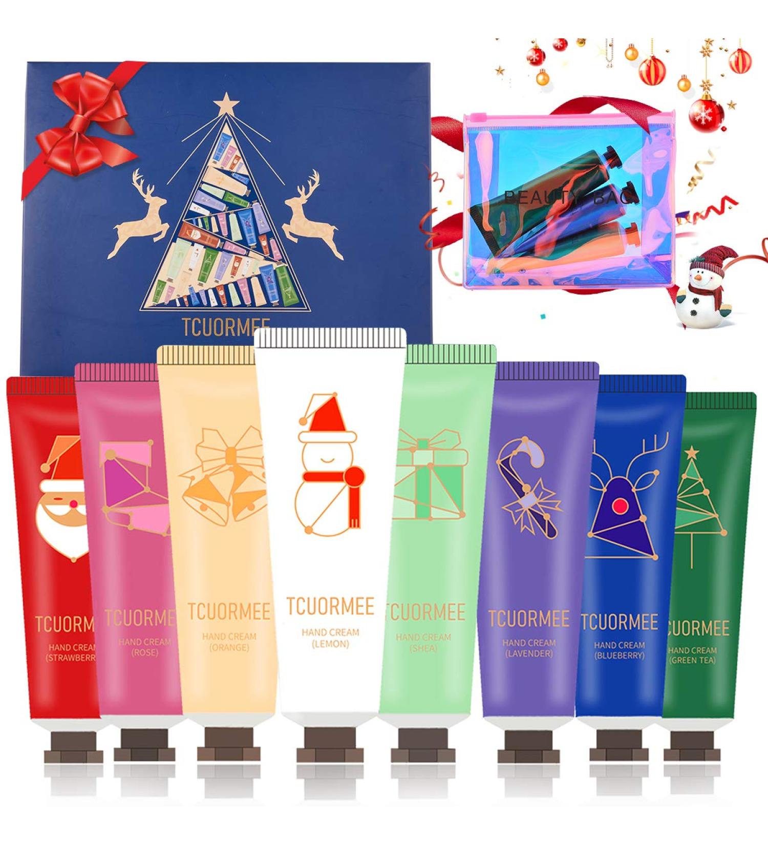 Hand Cream Gift Set - 8 Pack Travel Size with Shea & Vitamin E, Moisturizing for Dry Hands - Ideal Gift for Women/Men/Birthday - Includes Cosmetic Bag - Buy Online on GoSupps.com