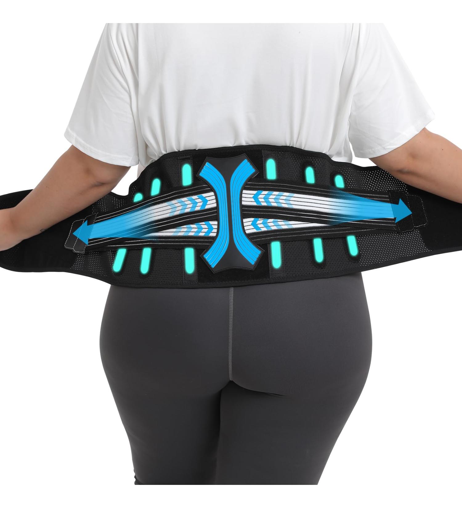 Back Brace for Lower Back Pain Relief - Decompression Lumbar Support Belt for Sciatica Herniated Disc & Scoliosis - Size L (Waist 39-41 - Buy Online on GoSupps.com