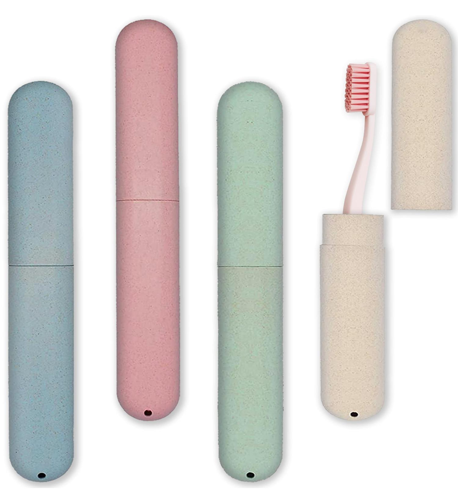 4-Pack Portable Ventilated Toothbrush Cases for Travel, Camping, and Home - Buy Online on GoSupps.com