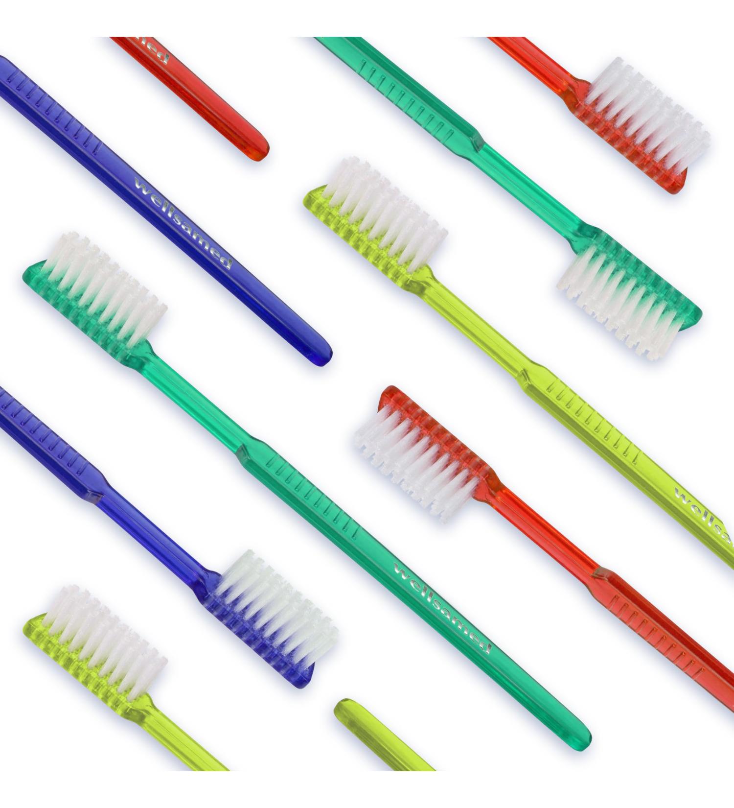 Wellsamed 100-Piece Wellsabrush Single Toothbrush Set - Travel Essentials Random Color Mix for Excursions - Buy Online on GoSupps.com