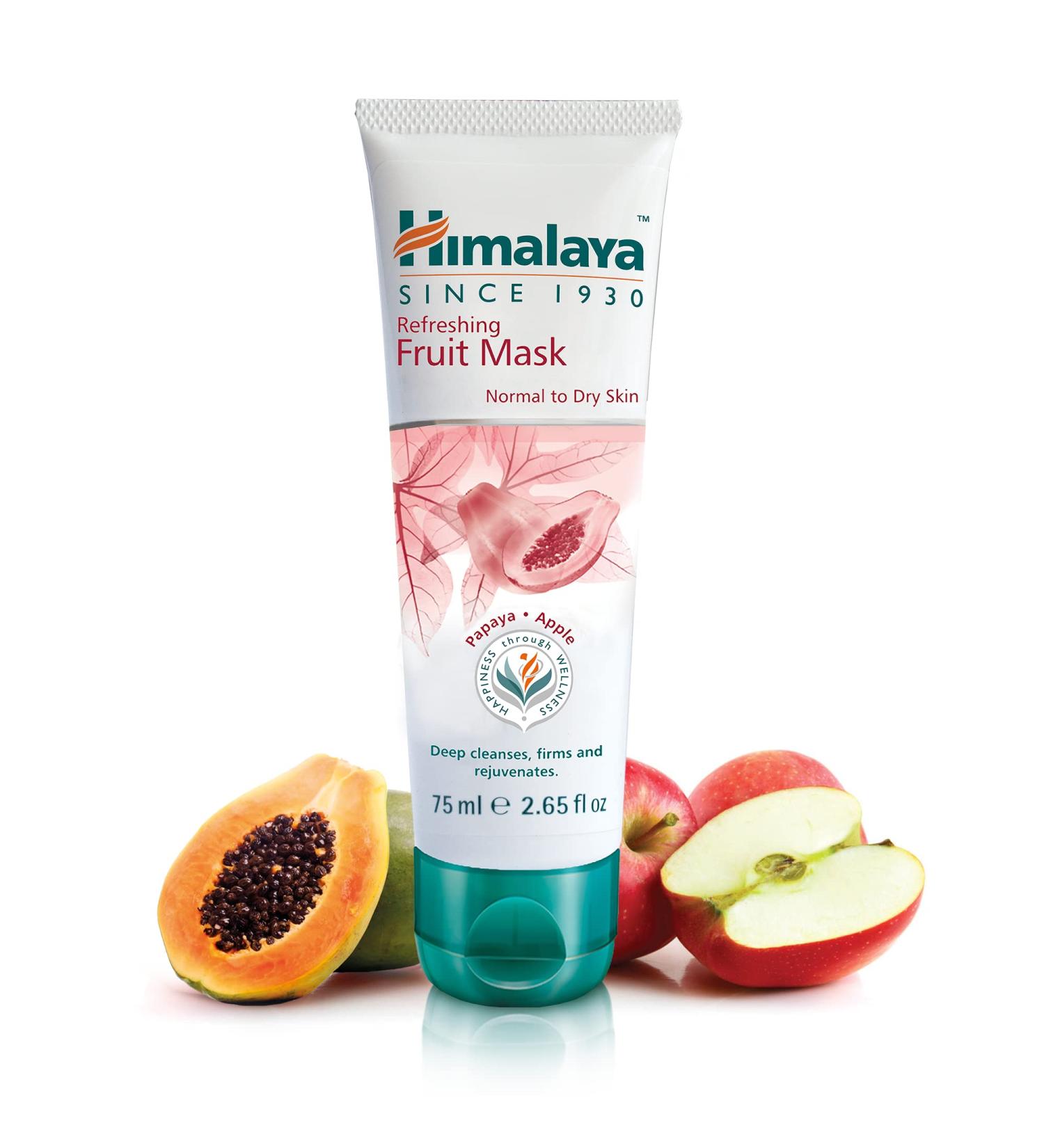 Himalaya Herbals Refreshing Fruit Mask 75ml | Papaya & Apple for Skin Rejuvenation Hydration & Smooth Texture - Best International Shipping - Buy Online on GoSupps.com