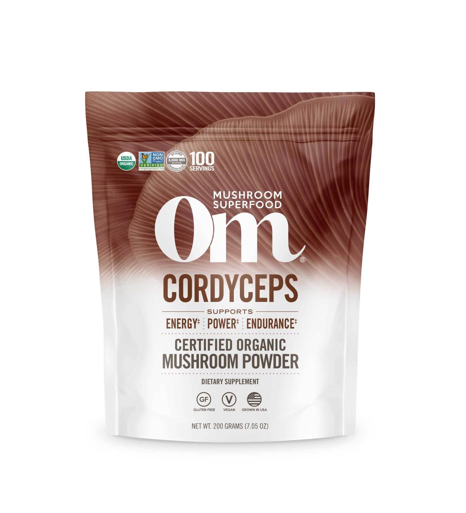 Om Mushrooms Cordyceps Powder - 100% Organic, 7.05 oz (200 g) | Boost Energy & Immunity - Buy Online on GoSupps.com