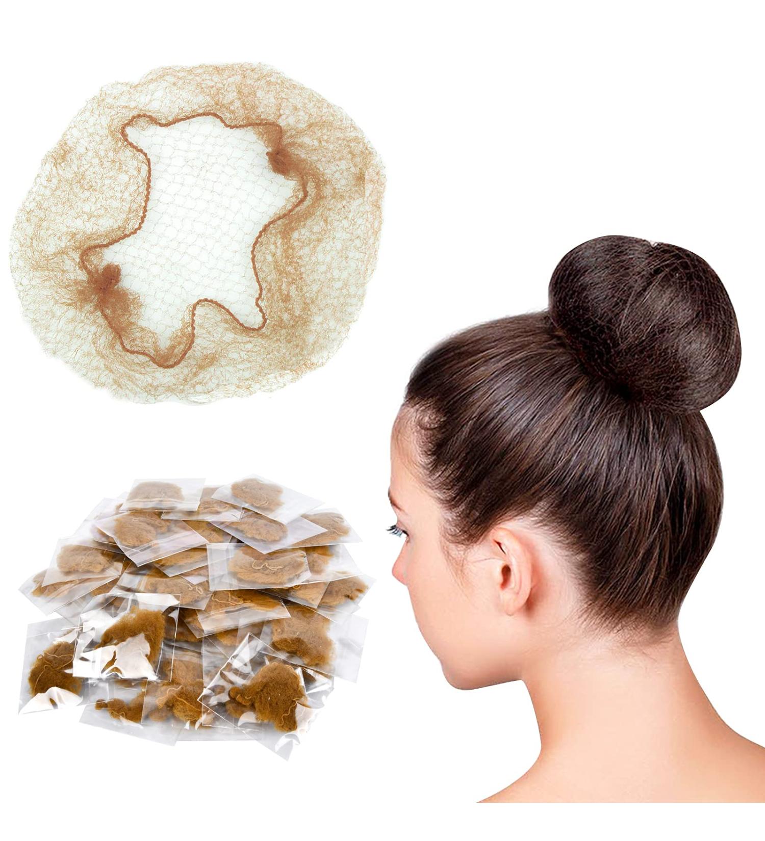 Naapesi 50 Pcs Invisible Hair Nets for Women - Elastic Edge Mesh for Dance Nursing & Bridal Hairstyles (Light Brown) - Buy Online on GoSupps.com