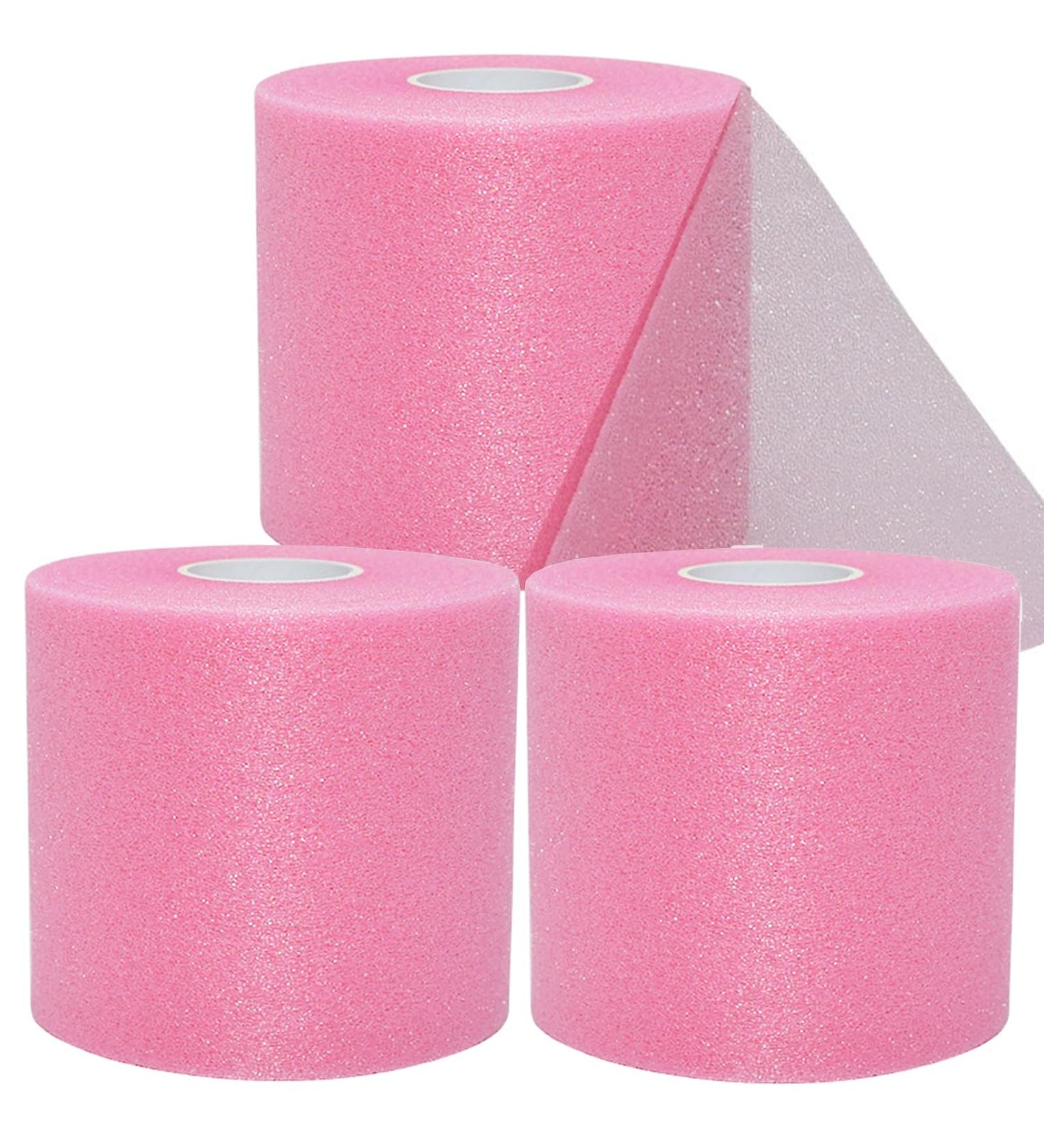 Pink Pre Wrap Tape for Athletes - 3 Rolls of Foam Underwrap Sports Wrap (66 Yards) - Ideal for Hair and Sports Use - Buy Online on GoSupps.com