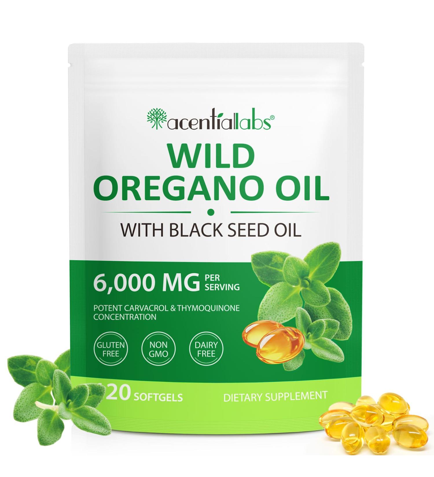 Acorn + Oak Oil of Oregano Softgels with Black Seed Oil 2 in 1 Formulated Oregano Oil Capsules Organic for Vitamin Good Supplement and Immune Support 120 Count- Easy to Swallow - Buy Online on GoSupps.com