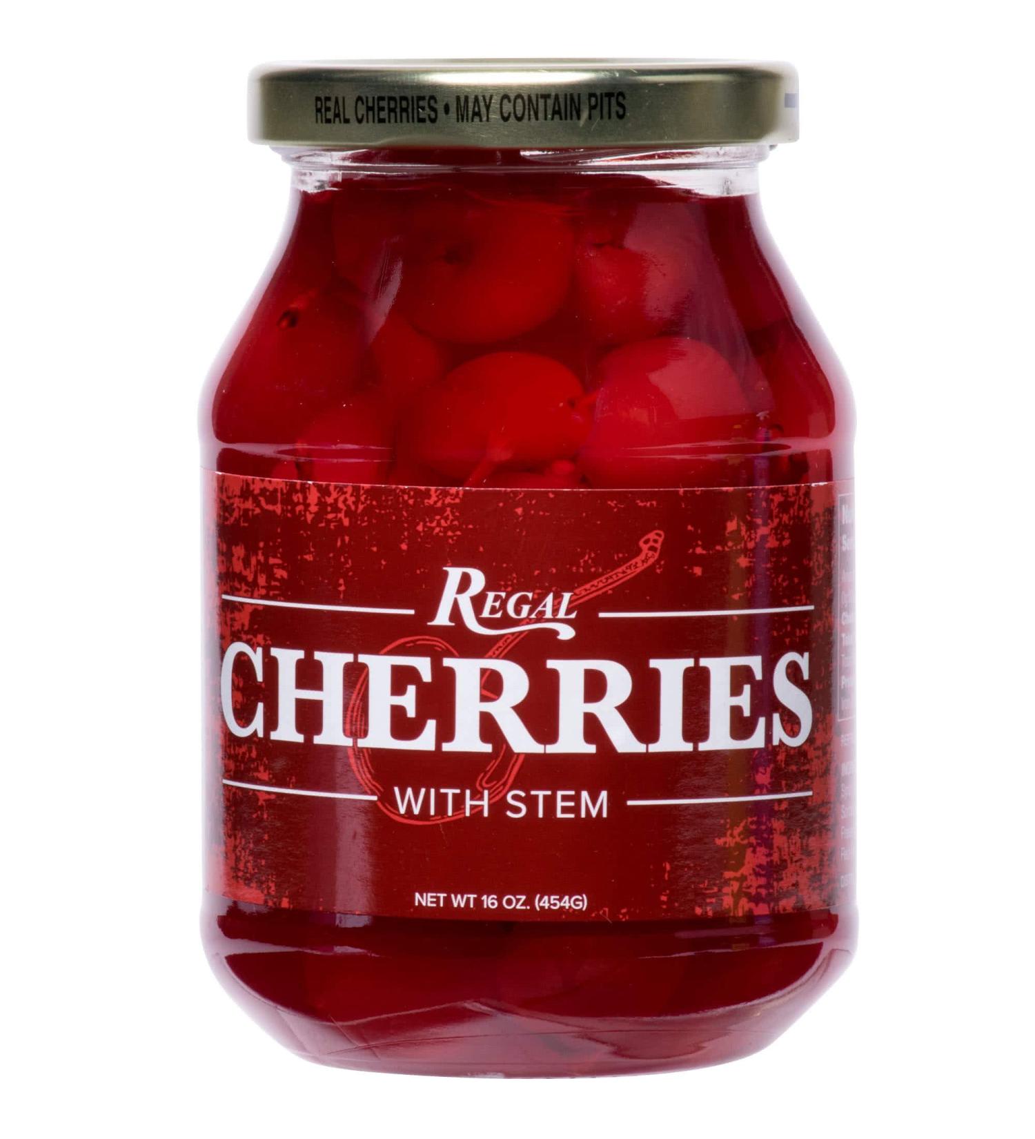 Regal 16 oz. Red Maraschino Cherries with Stems