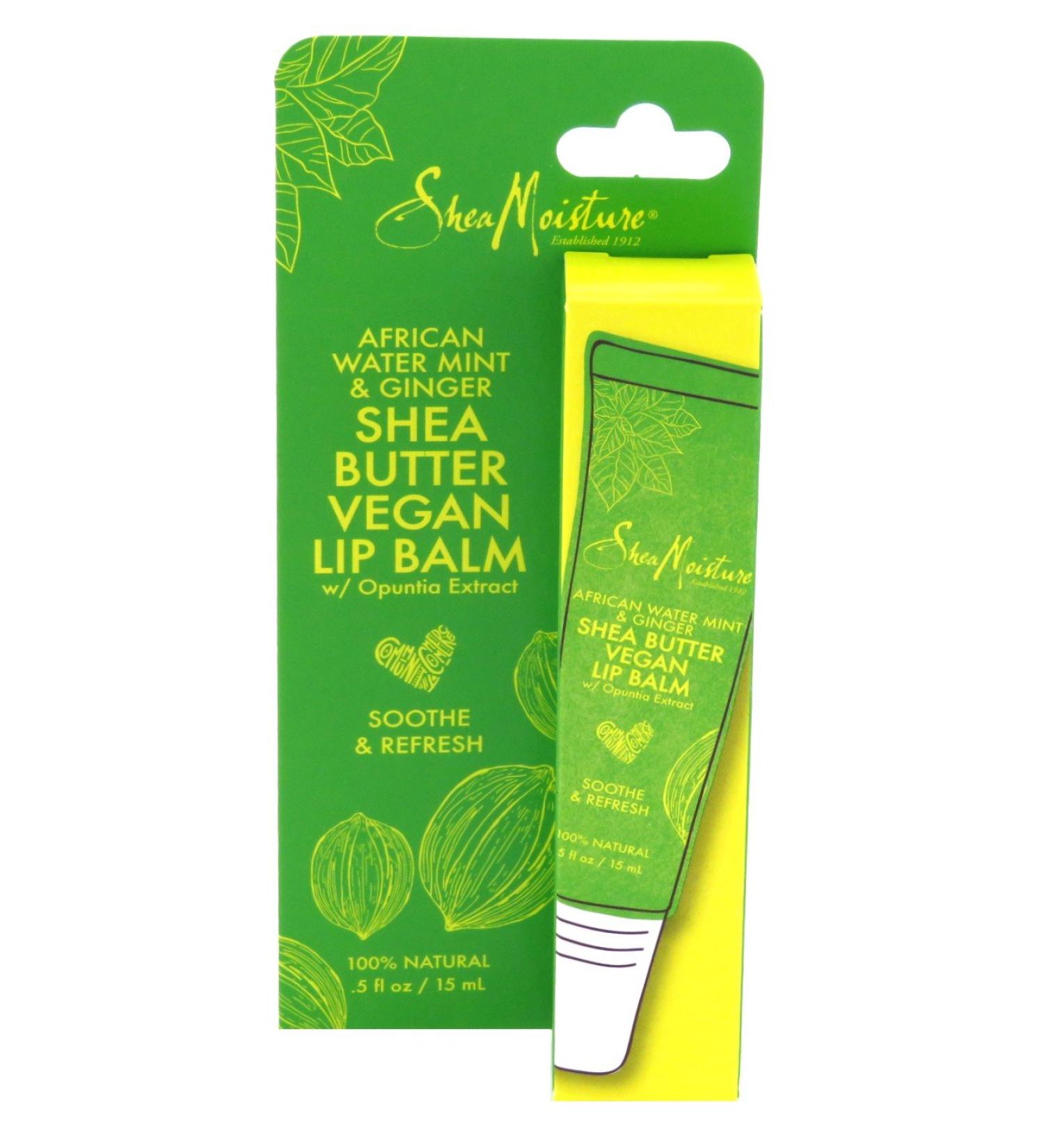 Shea Moisture Lip Balm African Water Mint & Ginger 0.5 Ounce (15ml) (3 Pack)