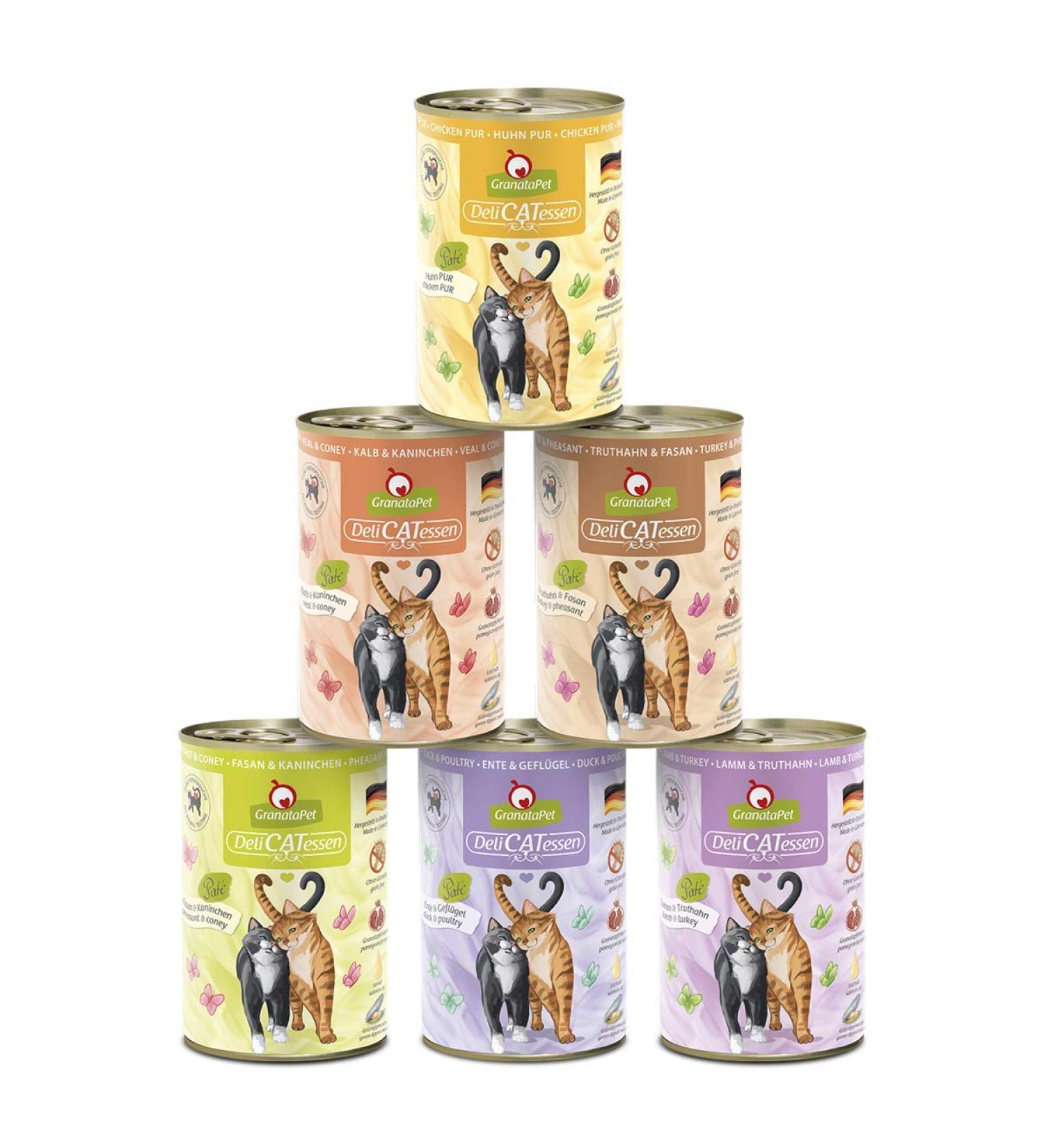 Granapet Delicatessen Multipack 3 Without Fish - Premium Grain-Free Wet Cat Food - High Meat Content & Quality Oils - 6 x 400g Trial Package - Buy Online on GoSupps.com
