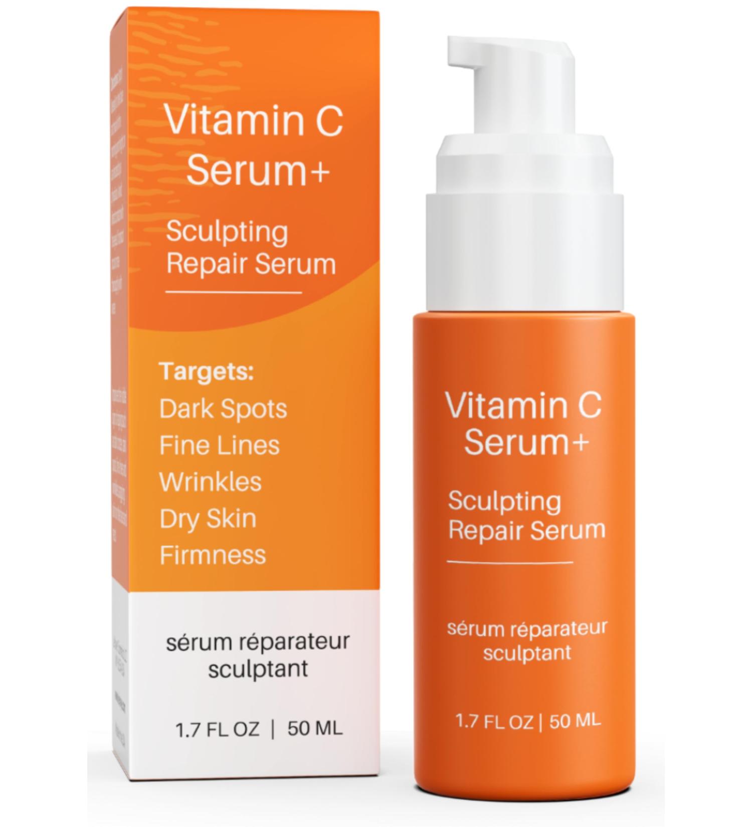 LeVaye Vitamin C Serum Anti-Aging Face Serum 15% Vitamin C Ferulic Acid Niacinamide Hyaluronic Acid Peptides Ceramides Targets Wrinkles Fine Lines Dark Spots Enlarged Pores Dry Skin - Buy Online on GoSupps.com