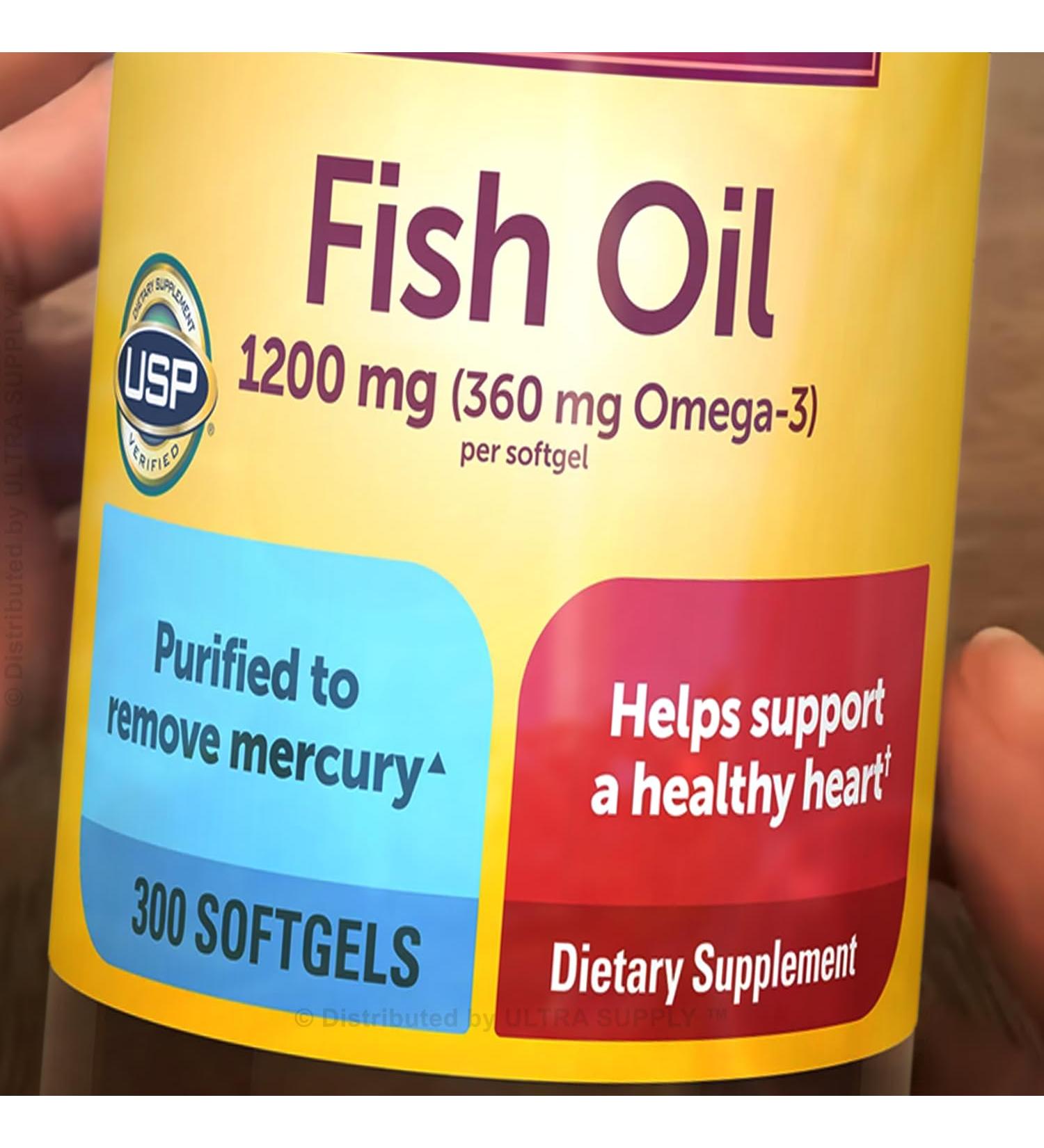 Nature_Mades Fish Oil 1200mg (300 Count - Value Pack) | 360 mg Omega-3 EPA & DHA Softgels - Purified Mercury-Free