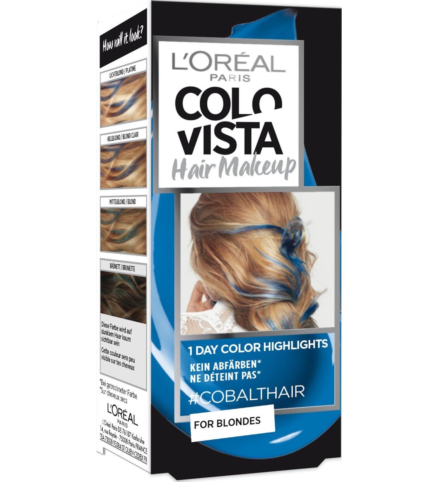 L'Or al Paris Colovista Hair Makeup 1-Day Colour Highlights 1 Cobalthair