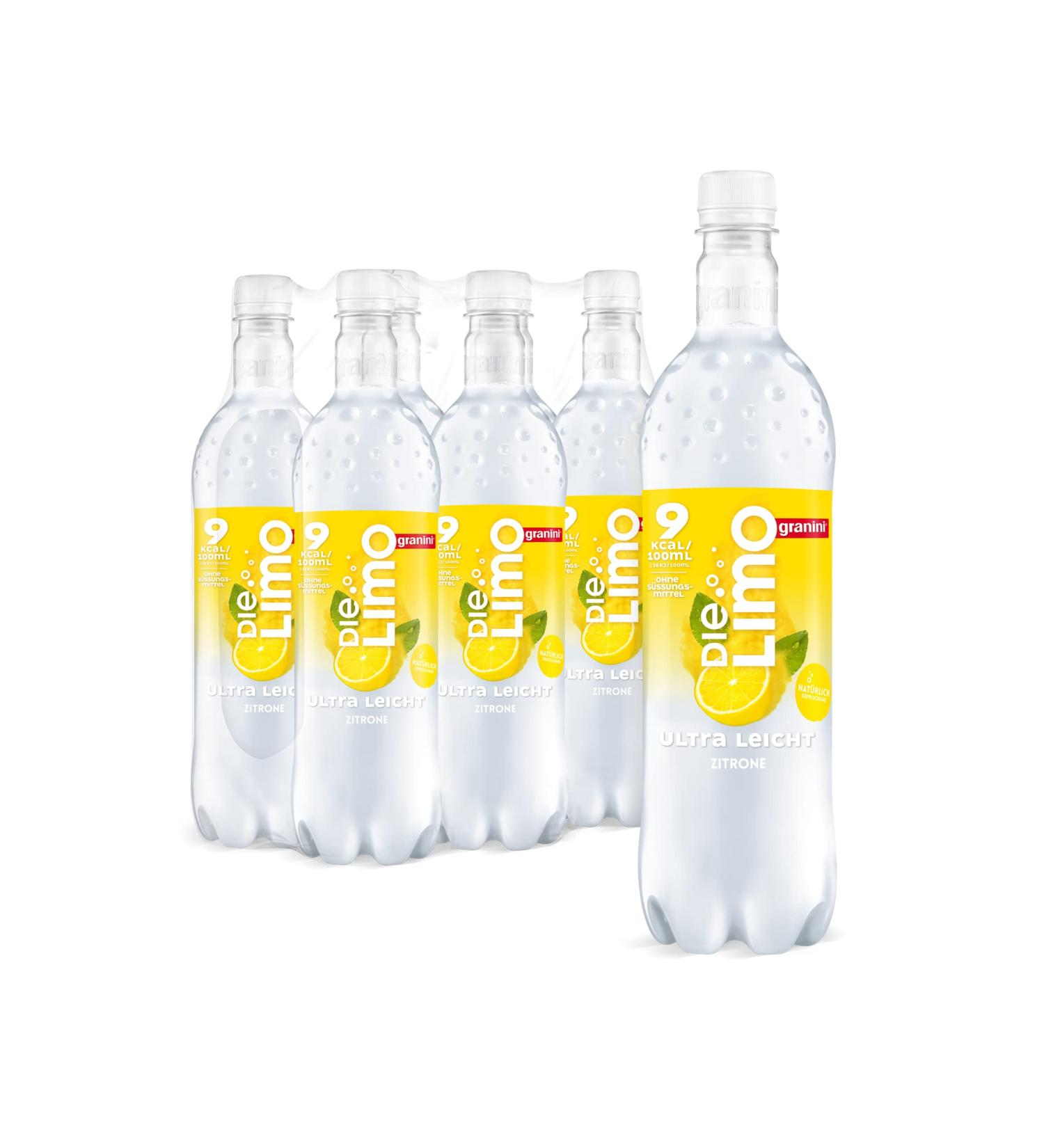 Granini Ultra Light Lemon Soda - 6x1L | Refreshing Vegan 9kcal/100ml No Sweeteners or Preservatives - Buy Online on GoSupps.com