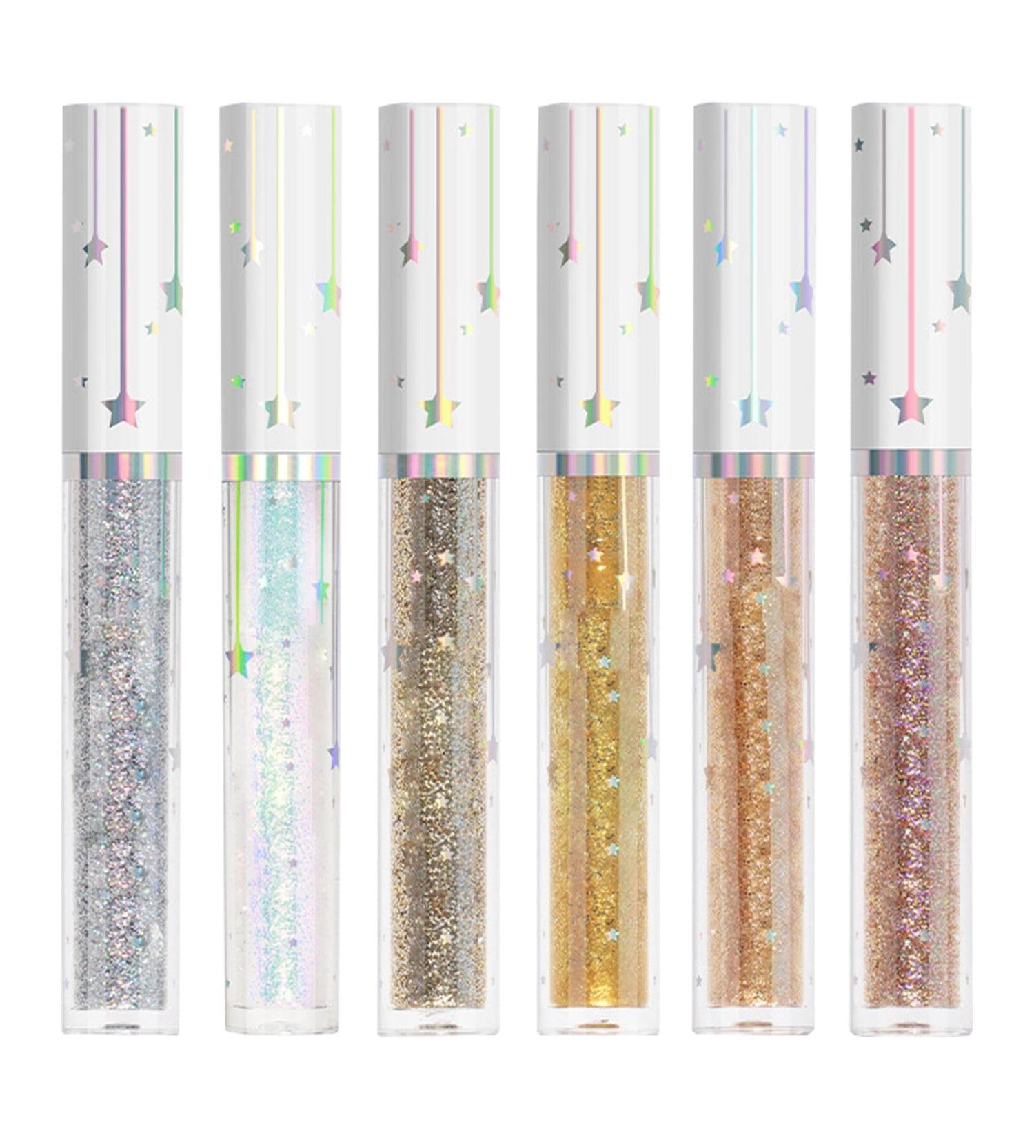 Lainiaoly Glitter Liquid EyelinersWaterproof Liquid EyelinersWaterproof 6 Colors Eyeliner Eyeliner Pencil Eyeliner Color Set Highly pigmented smudgeproof color eyeliners Longlasting glitter for da - Buy Online on GoSupps.com