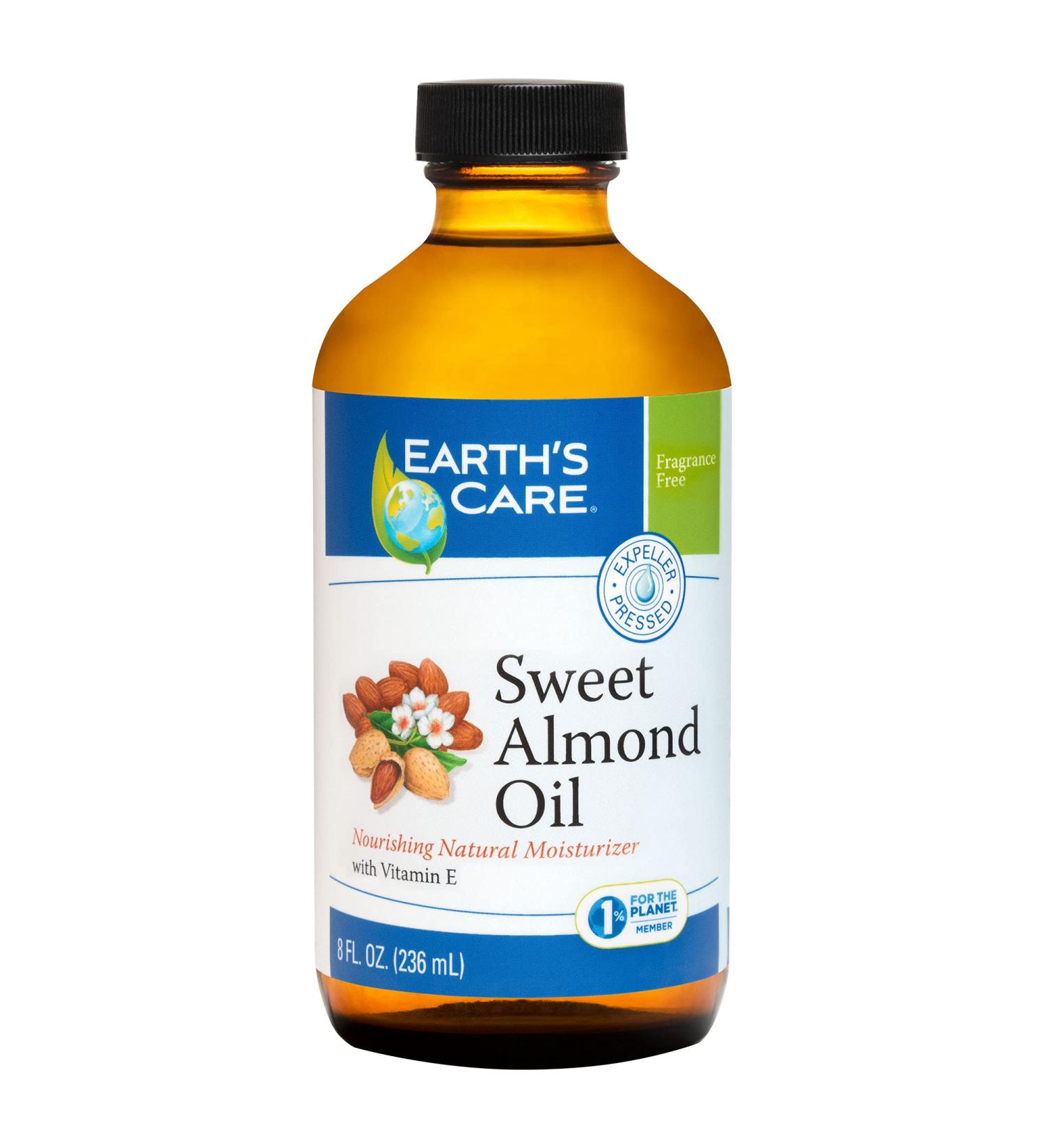 Earth's Care Sweet Almond Oil - Expeller Pressed 8 FL OZ for Skin & Hair Care - Buy Online on GoSupps.com