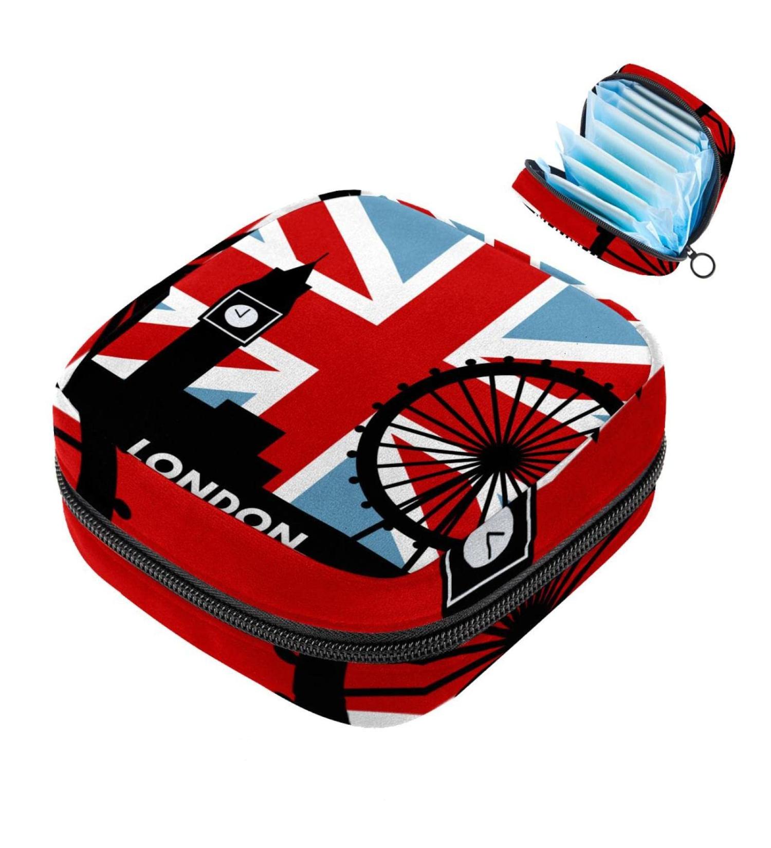 Menstrual Bag Zipper - UK Flag Tampon & Napkin Pouch for Women & Girls | Stylish & Practical - Buy Online on GoSupps.com