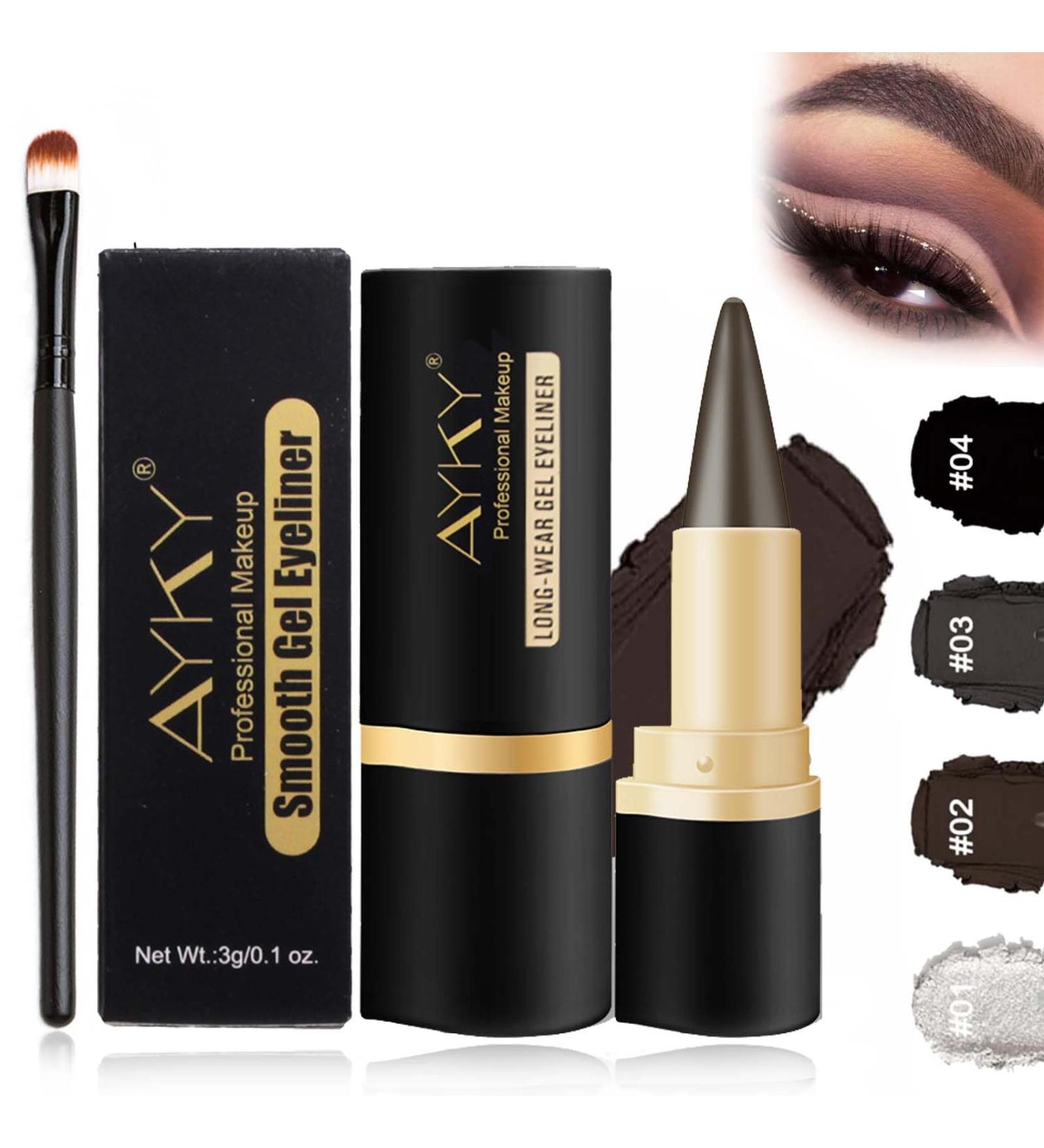 Rationalu Gel Eyeliner Rational Gel Eyeliner Natural Black Eyeliner Cream Waterproof Smudge Proof Ayky Long Wear Gel Eyeliner Matte Smokey Eye Liners Eyeshadow Stick for Party Looks (#02) - Buy Online on GoSupps.com