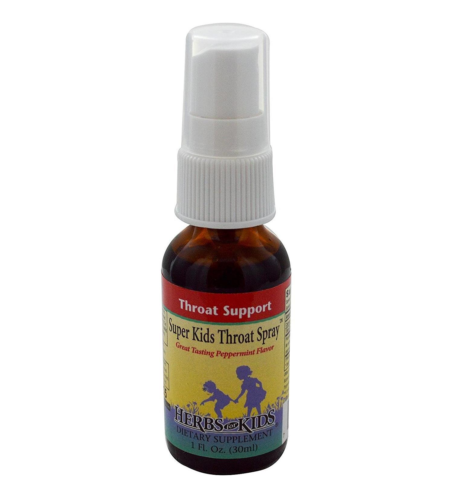 Herbs for Kids Super Kids Throat Spray Peppermint 1 Fl Oz