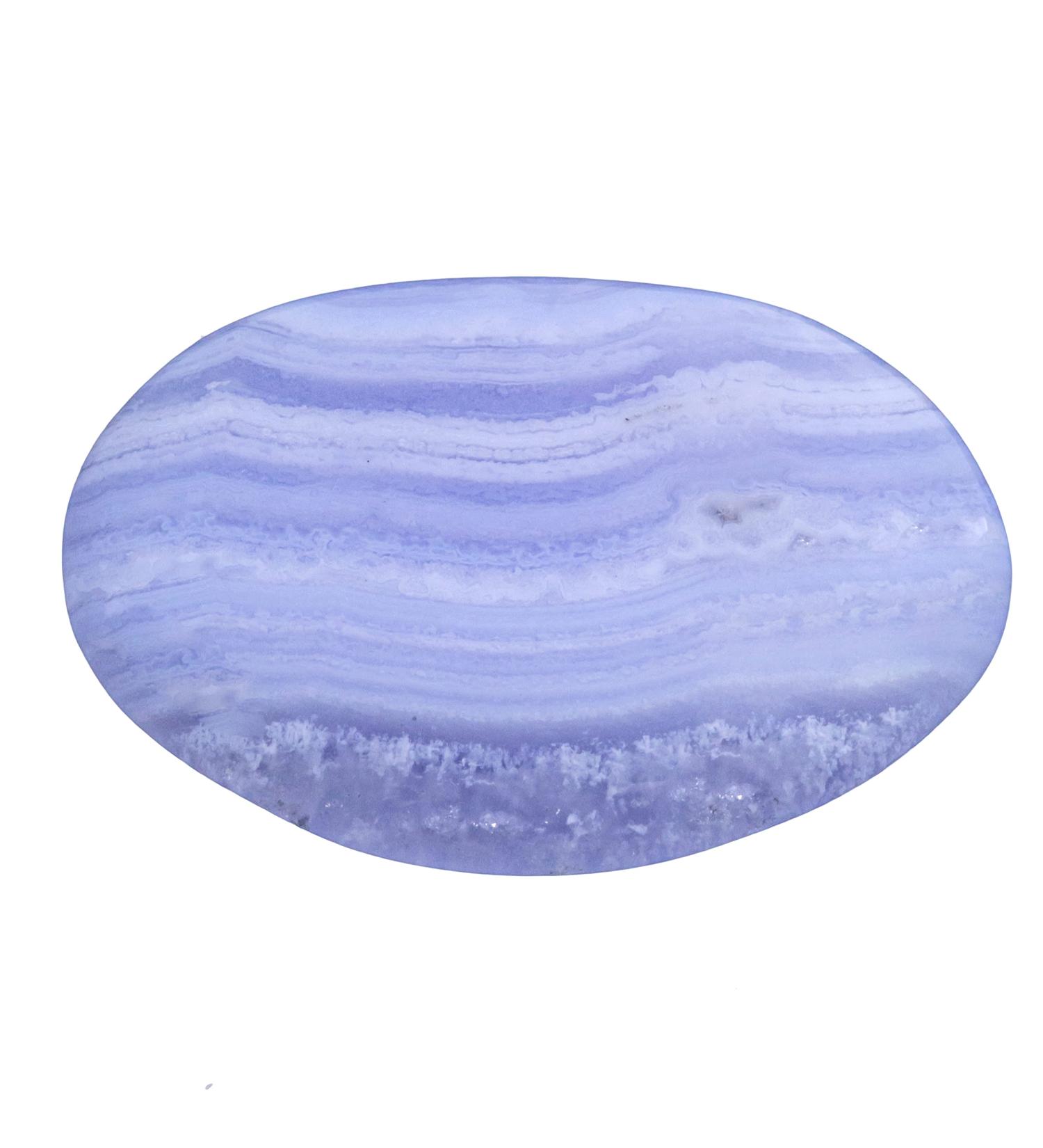 Blue Chalcedony Disc Stone | Premium Hand-Flattering Pocket Gemstone | Lebensquelle Plus International Shipping - Buy Online on GoSupps.com