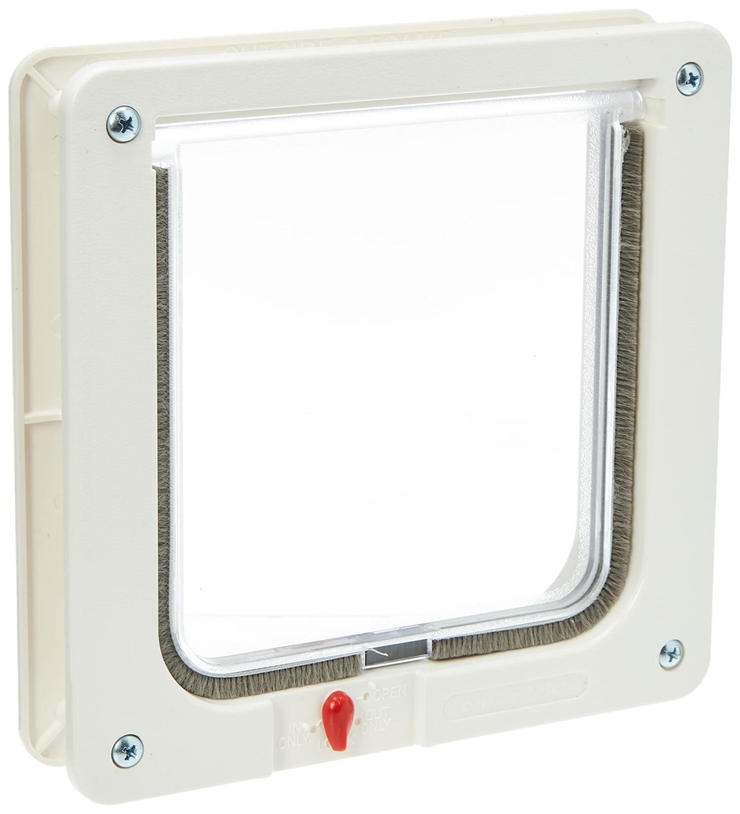 Ideal Pet Products Cat Flap Door 6.25 x 6.25 with 4 Way Lock Cream (SPF) - Best Cat Flap Door for Your Feline Friend - Buy Online on GoSupps.com