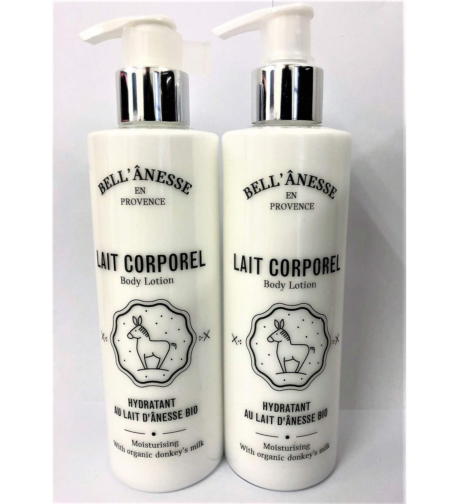 La Bell' Anesse Organic Donkey's Milk Body Milk - Pack of 2 Bottles of 250 ml - Provence Nature Label