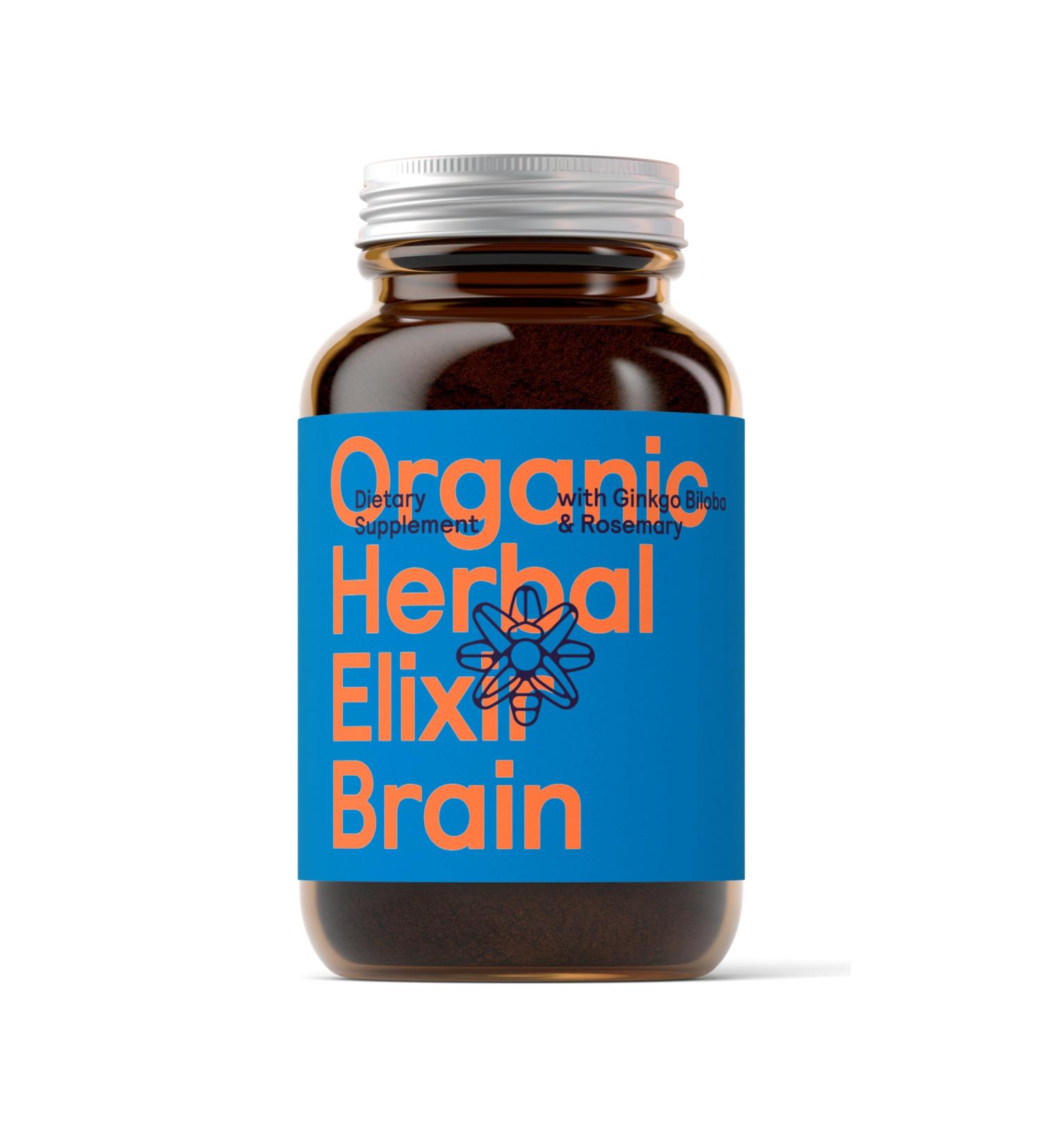 Symbeeosis Organic Herbal Elixir Brain with Ginkgo Biloba & Rosemary Enhances Memory and Concentration - 100g - Buy Online on GoSupps.com