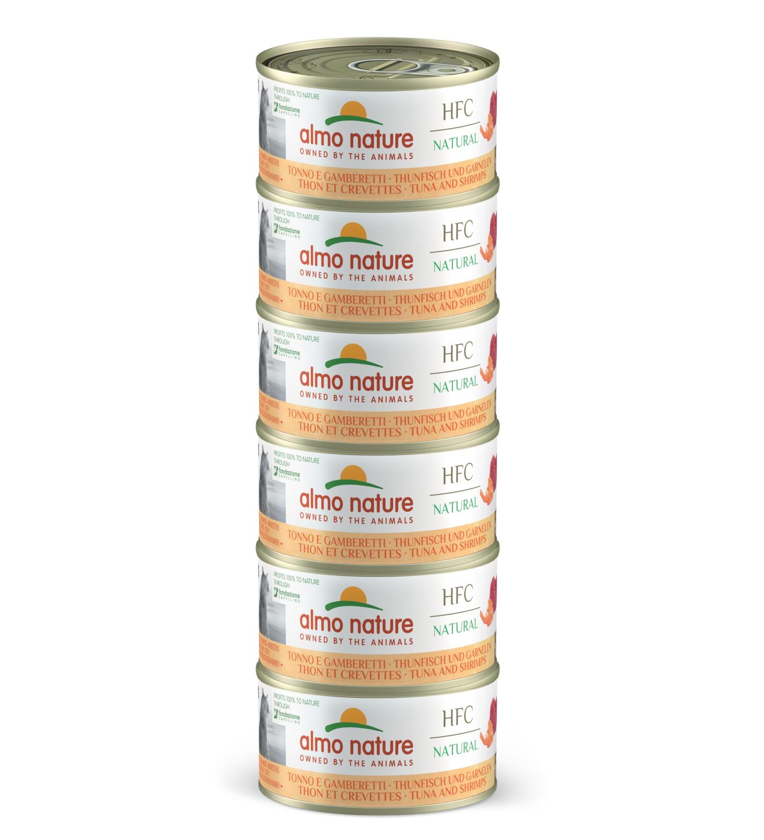 Almo Nature HFC Natural Megapack Wet Food for Cats - Tuna and Shrimp - (6 cans of 70 g) - Buy Online on GoSupps.com