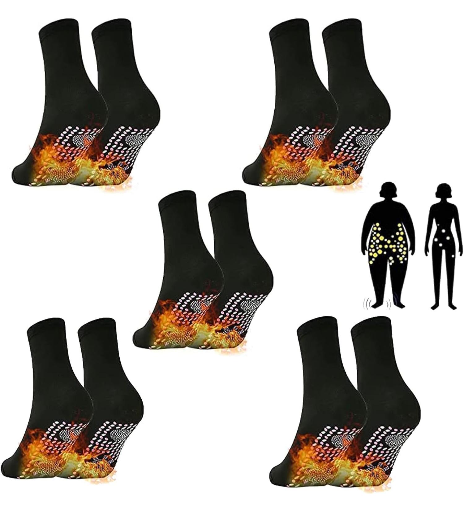 Shop 5 Pairs of Tourmaline Slimming Health Socks - Self-Warming Winter Massaging Socks for Weight Loss & Comfort - Buy Online on GoSupps.com