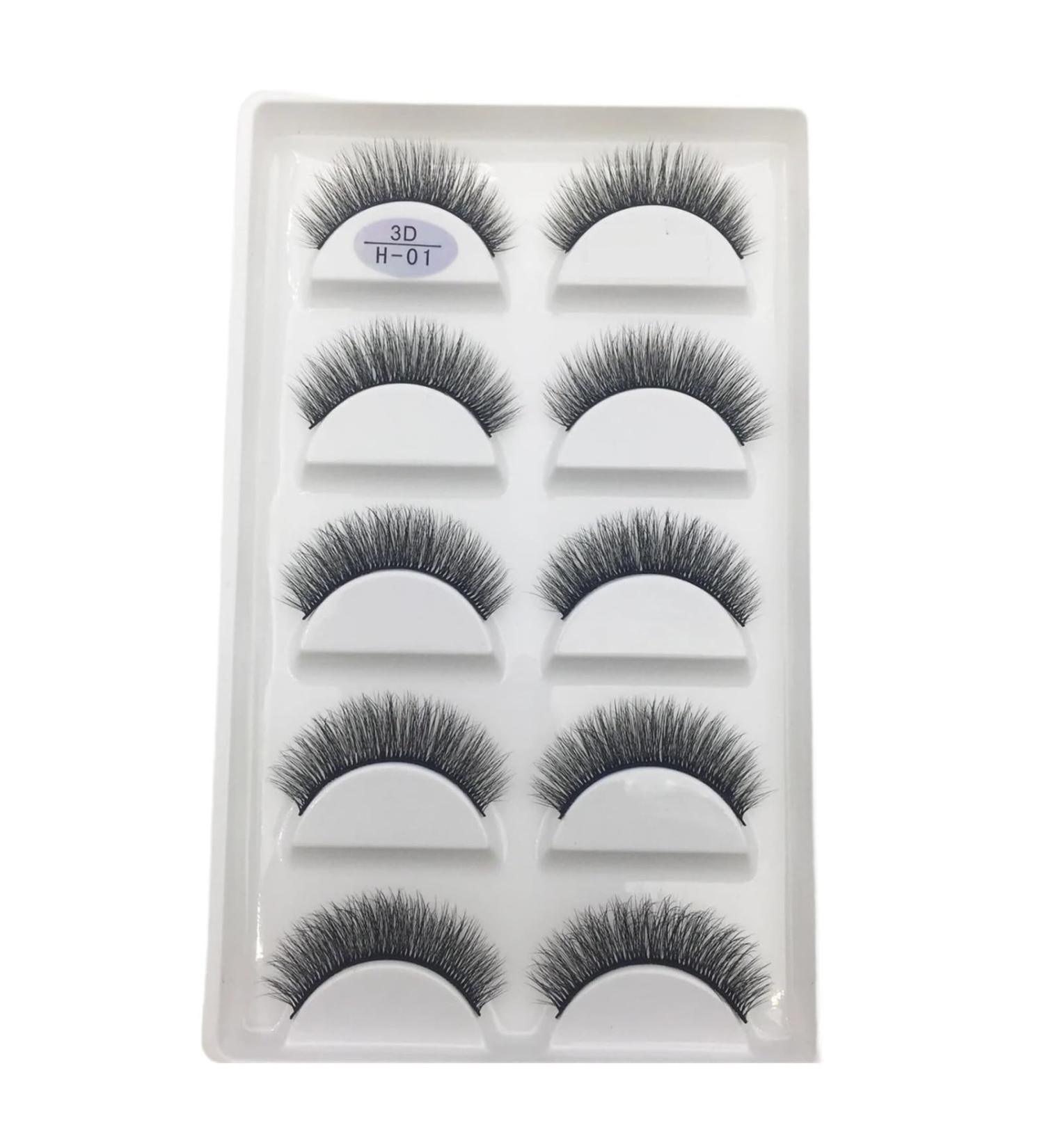 UAMOU 16 Style 10/50 Boxes 3D Mink Lashes Natural Cross False Eyelashes Long Messy Makeup Eye Lashes Faux Cils Maquillaje Cheerfully (Color : 5Pairs H01 Size : 10Boxes 50Pairs) - Buy Online on GoSupps.com