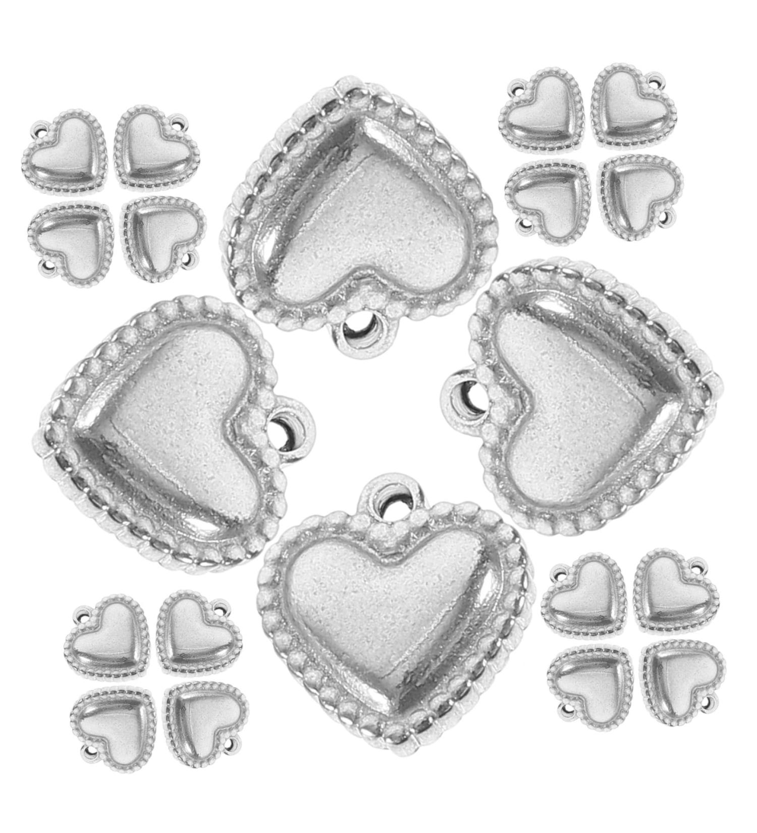 TEHAUX 100pcs valentine heart charms jewelry making heart charms heart charms for bracelet making crafts heart charms DIY heart charms heart bracelet charms Gasket Stainless steel loose - Buy Online on GoSupps.com